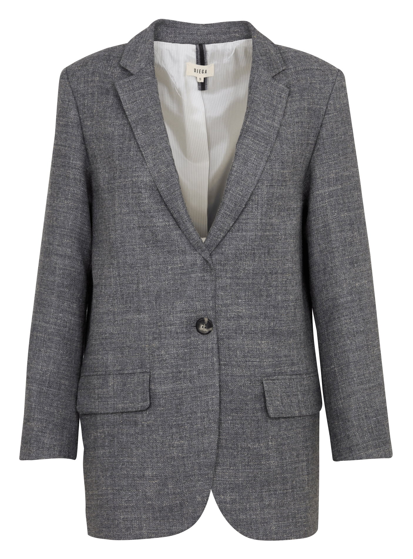 Plain straight blazer DIEGA Grey