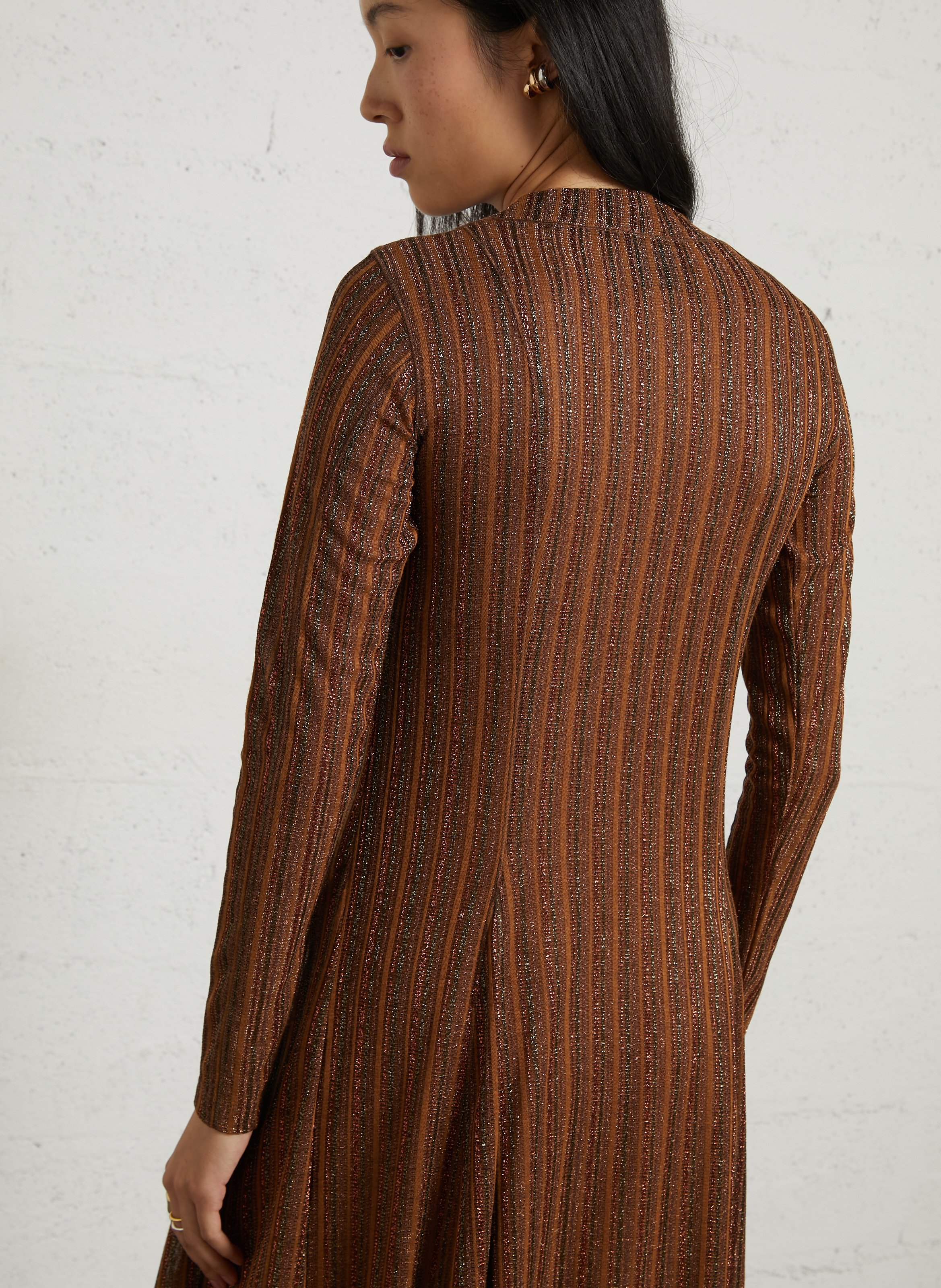 Fitted Sequin Long Dress MOMONI Brown