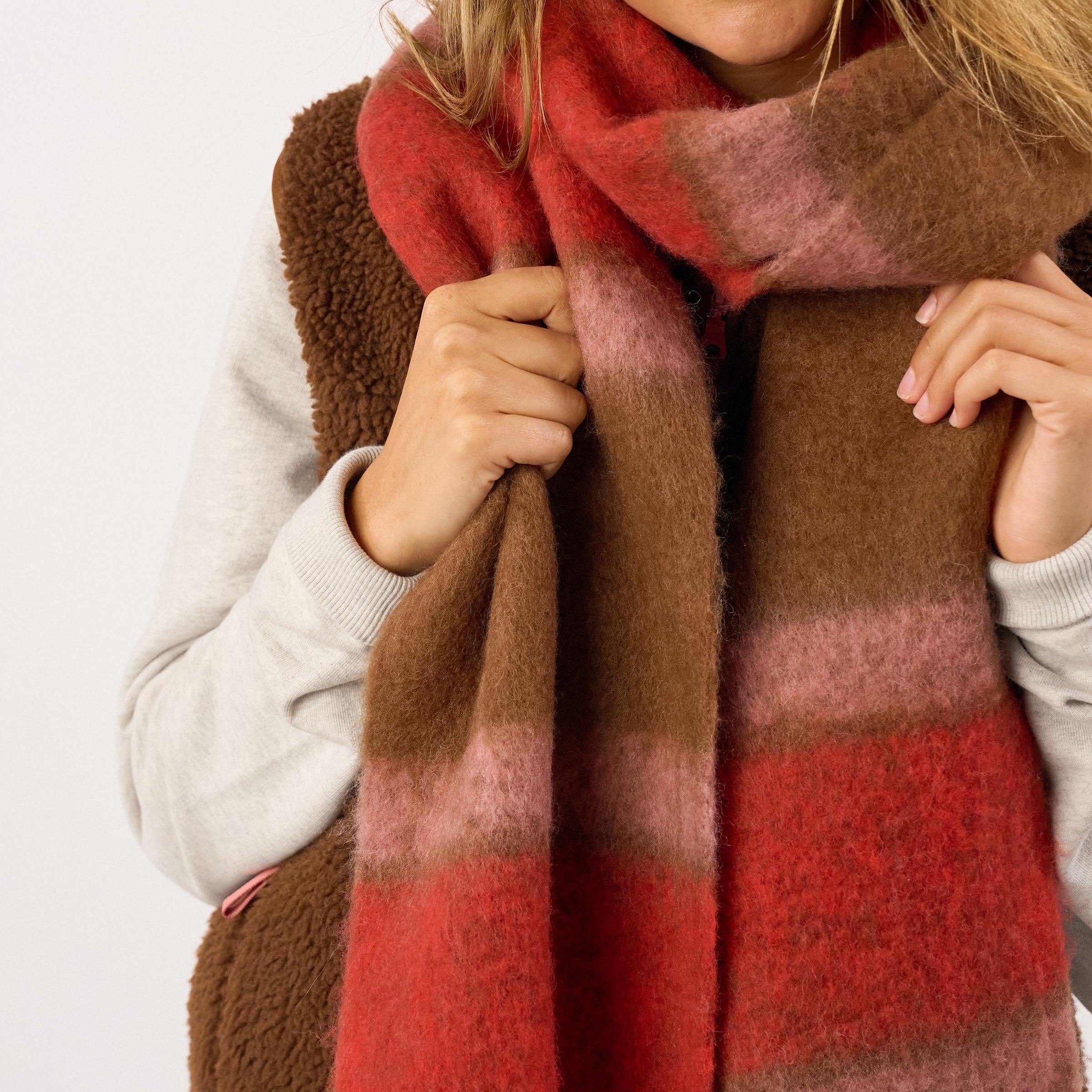 Regular wool scarf BILLYBELT Brown