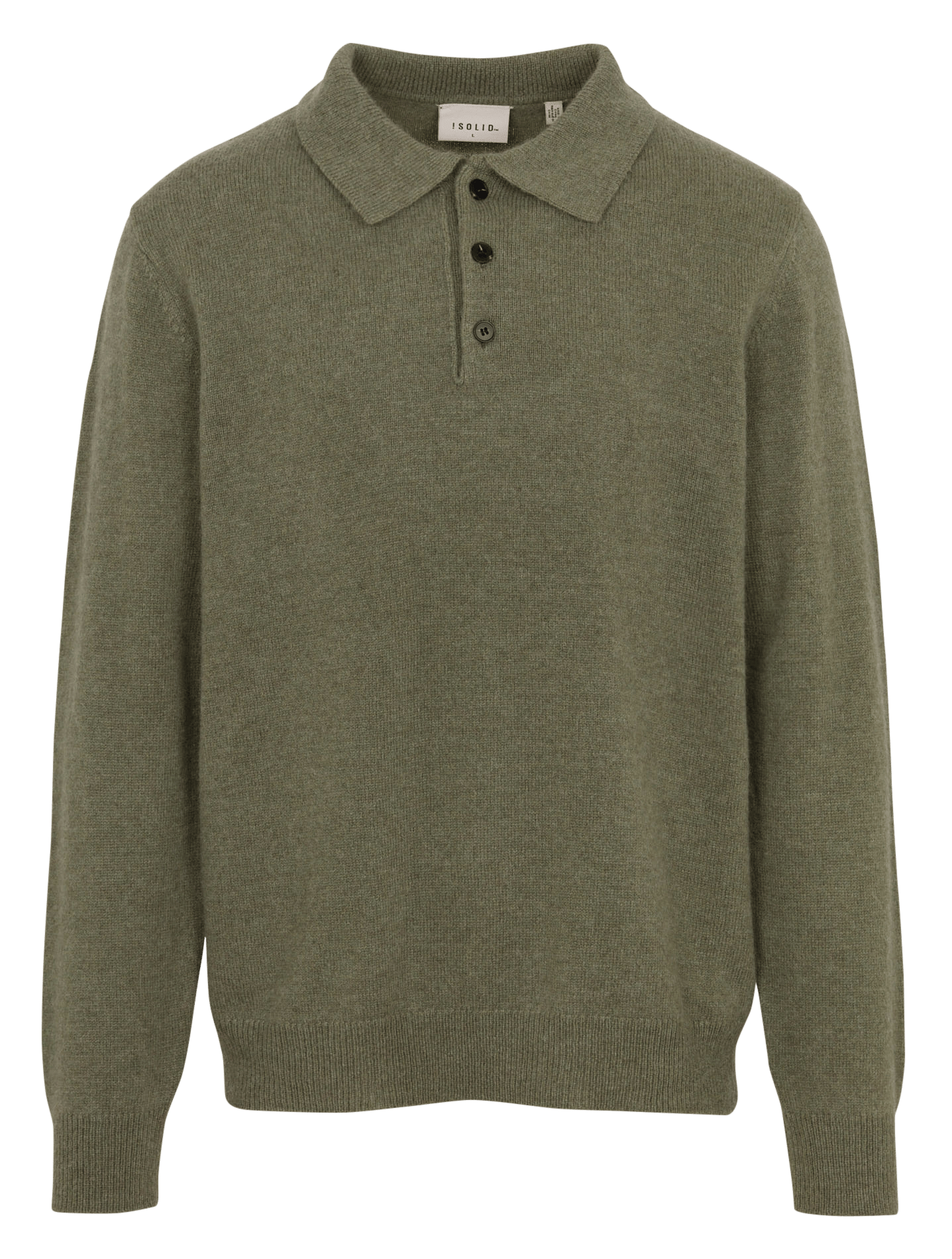 Pull col polo en laine mélangée SOLID