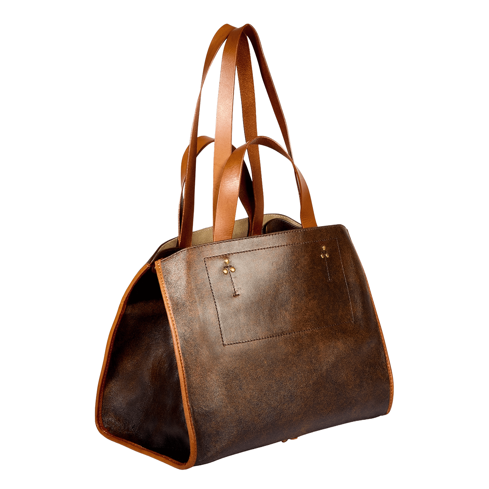 Leather tote bag JEROME DREYFUSS Brown