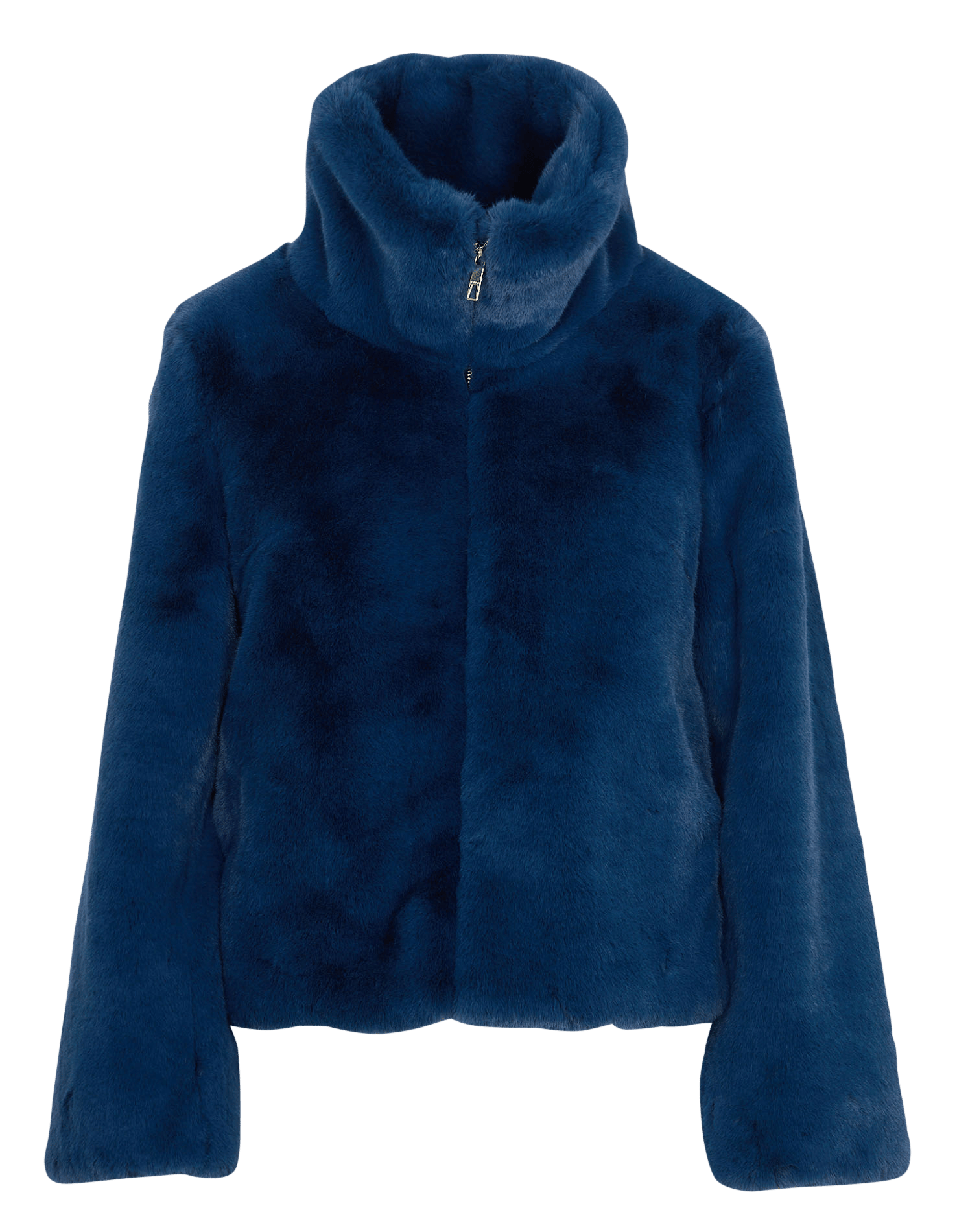 High neck coat with faux fur effect ZAPA Blue