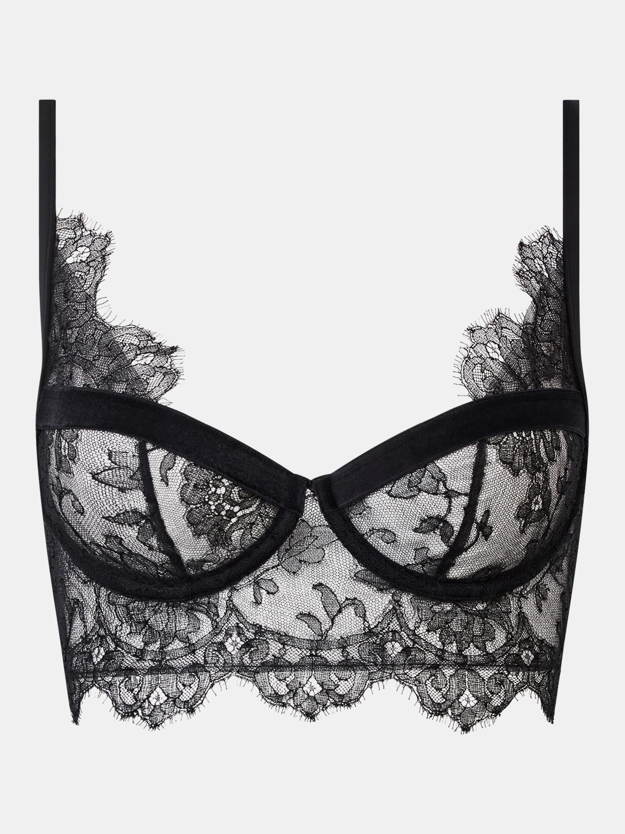 Bustier with Leavers lace CHANTELLE X Black