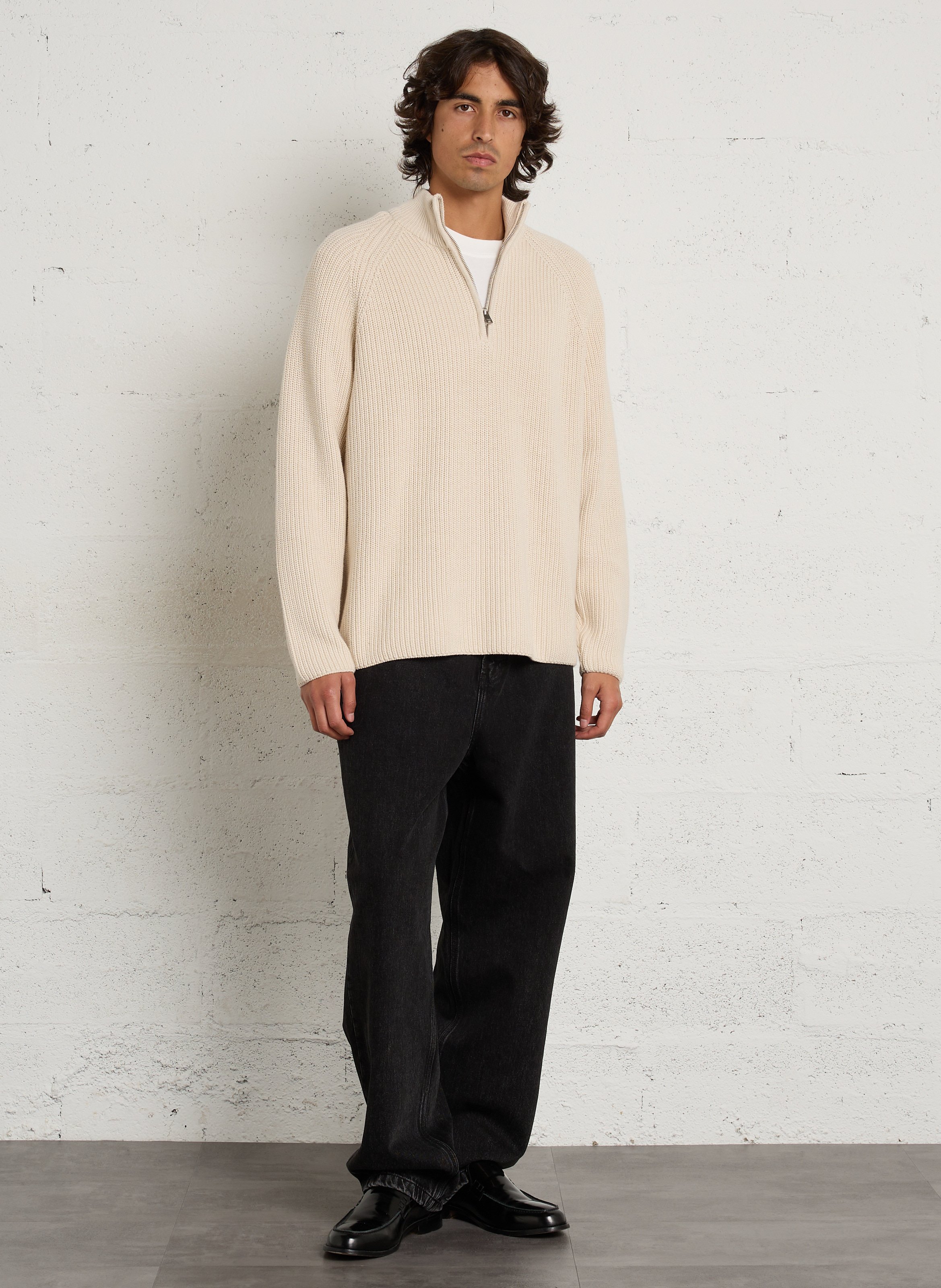 Jean large en coton SOLID Bleu