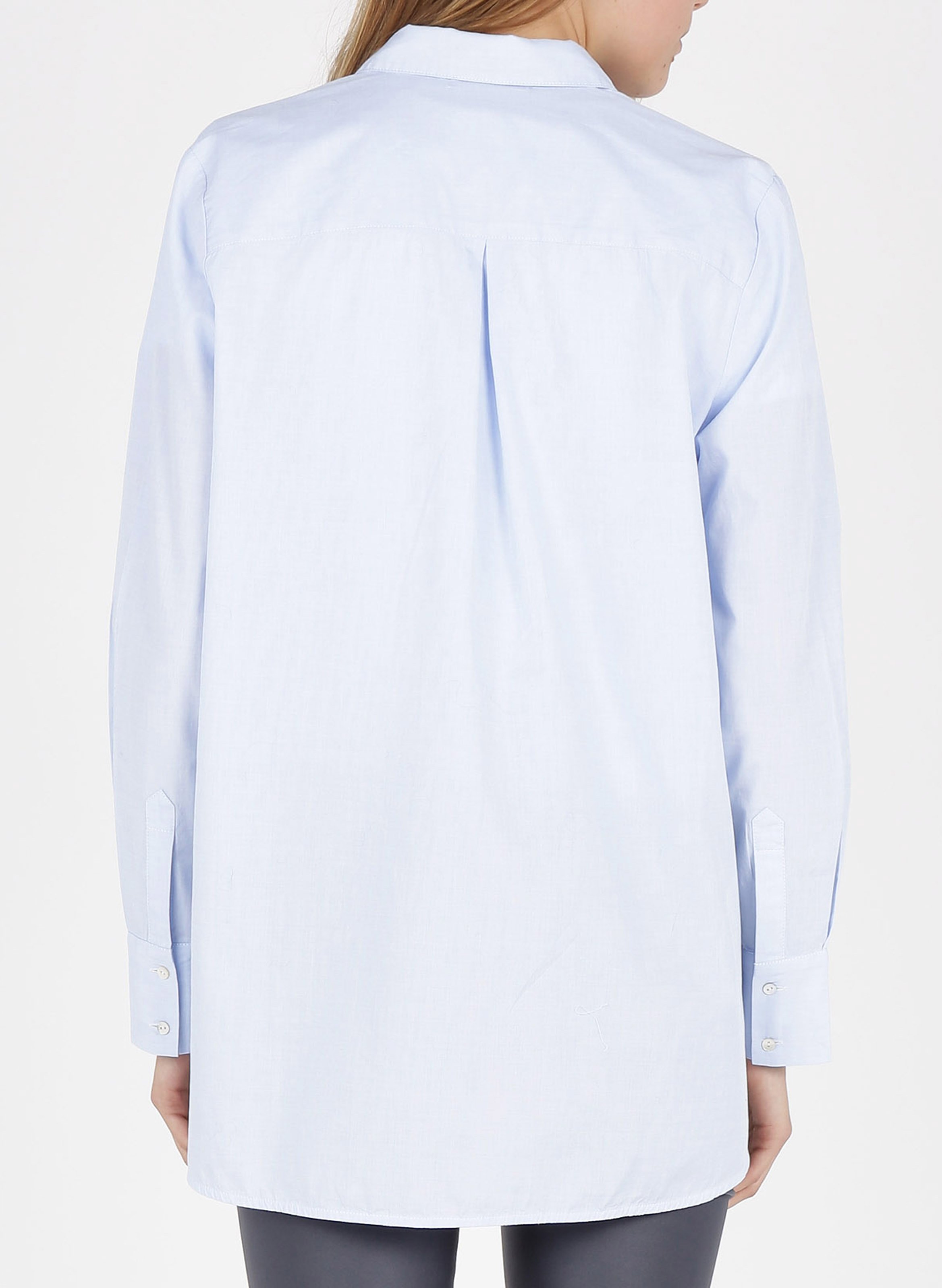 Oversized katoenen blouse met klassieke kraag BELLA JONES Blauw