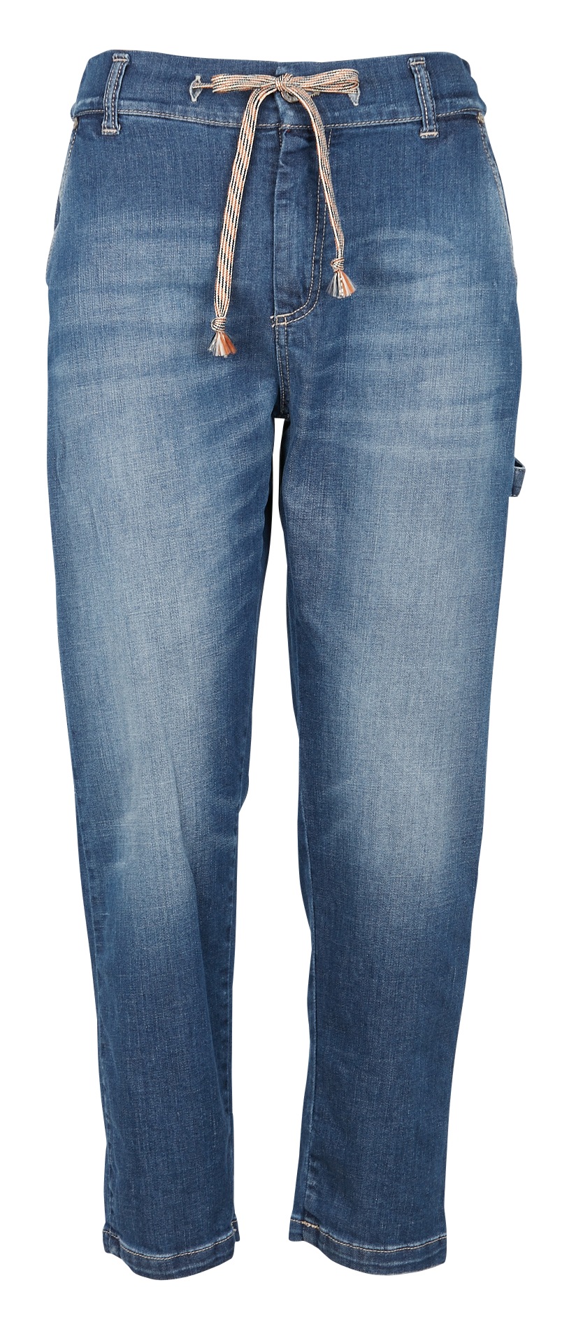 Straight cotton denim pants PLEASE Blue