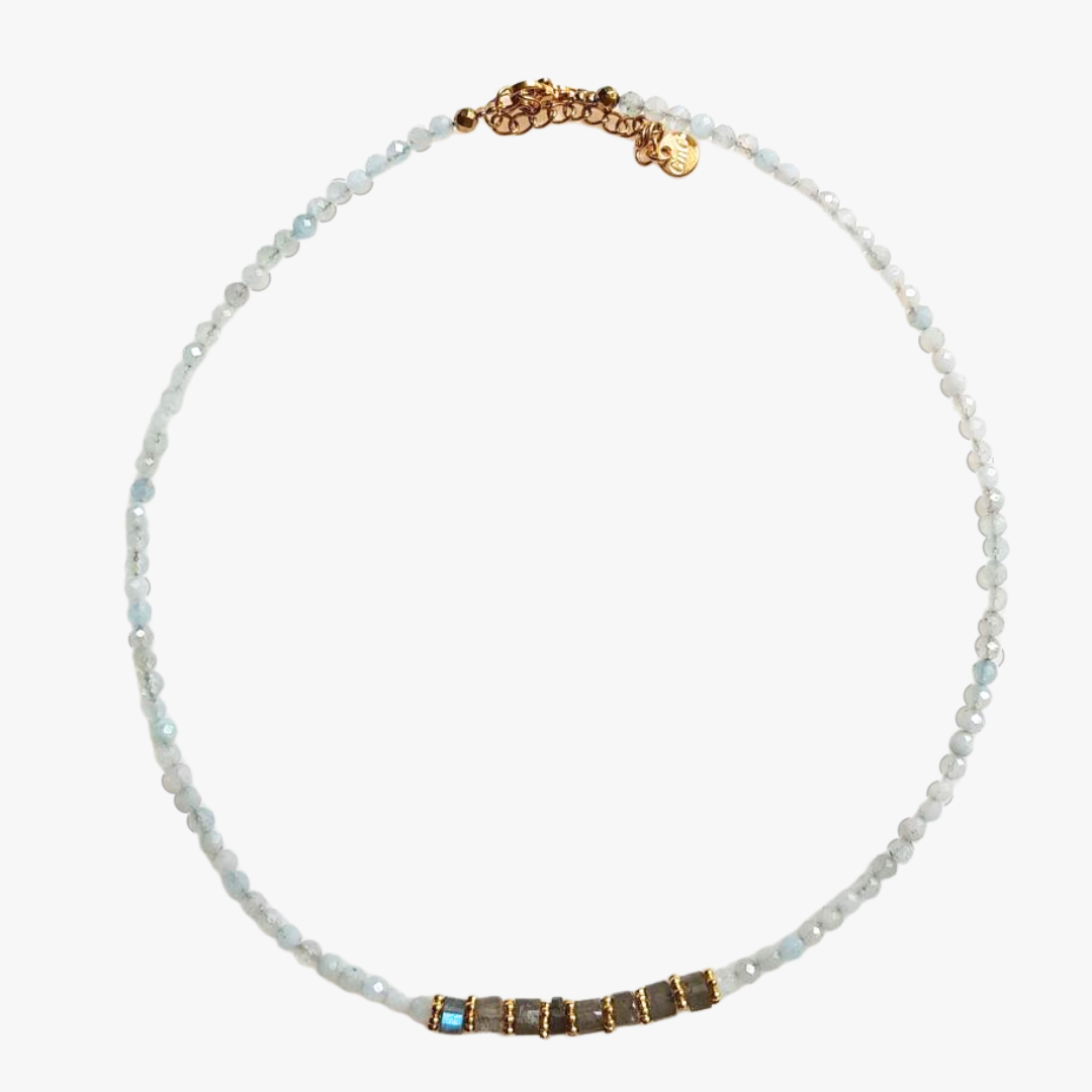 Aquamarine necklace GINANDGER Multicolored