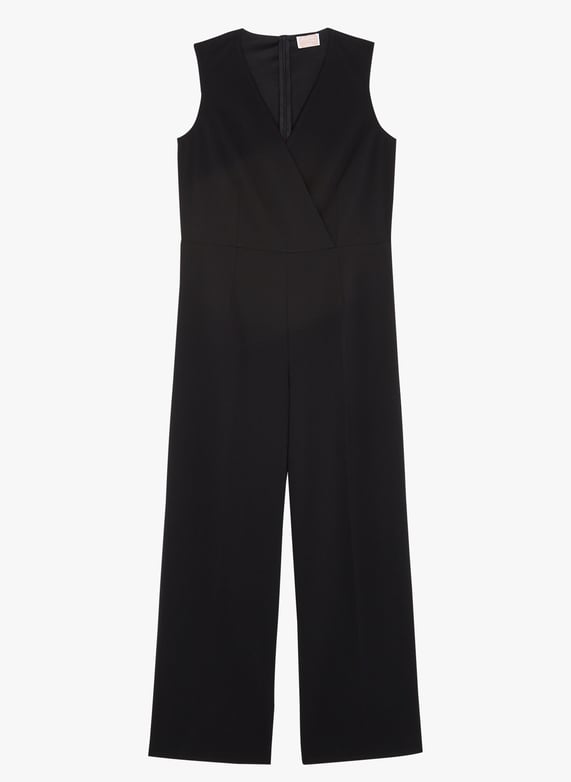 Tuta dritta con scollo a v Nero Persona by marina rinaldi Donna