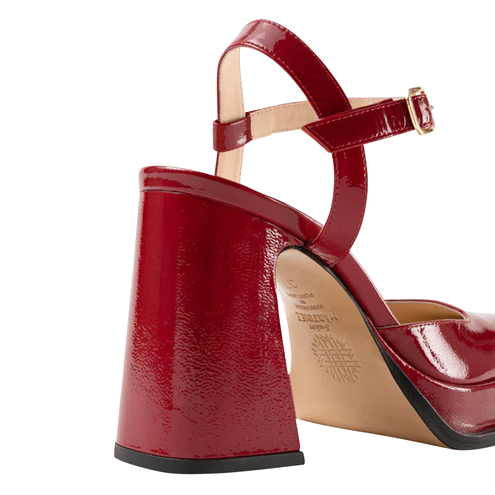 Escarpins à bout carré en cuir vernis SOULIER MARTINEZ Rouge