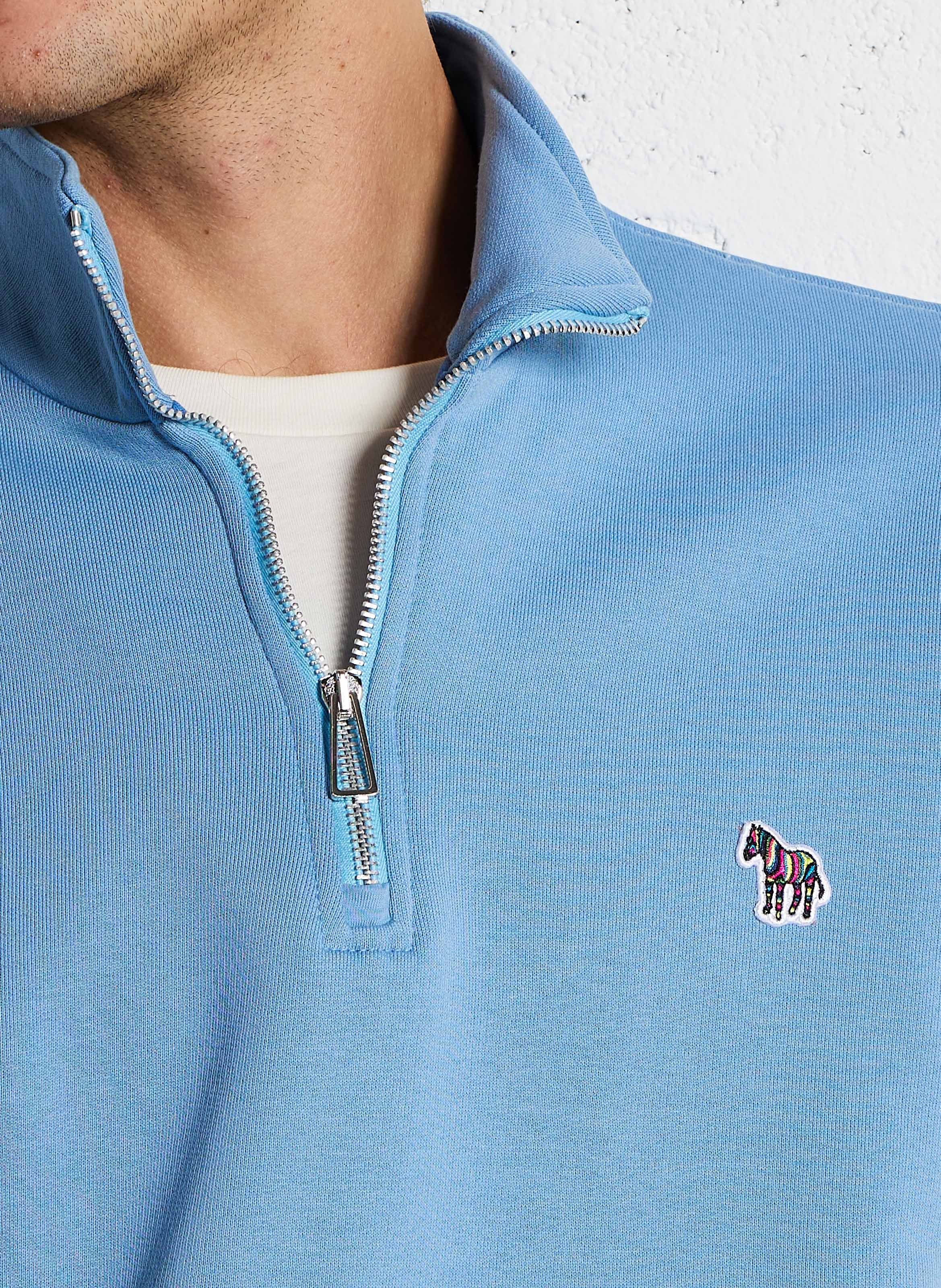 Pullover mit Reißverschluss aus Bio-Baumwolle PAUL SMITH Blau