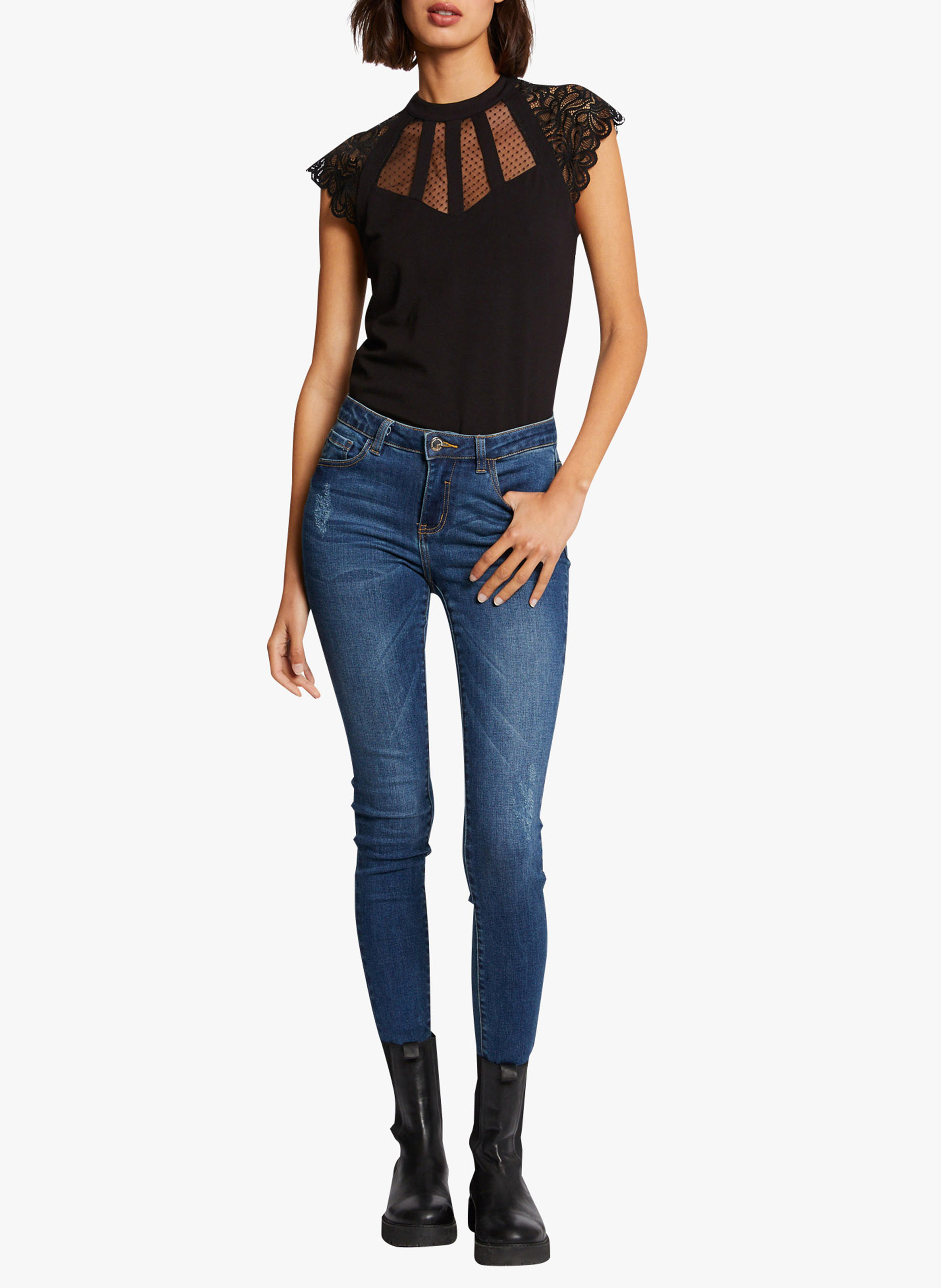 Short-sleeved top MORGAN Black