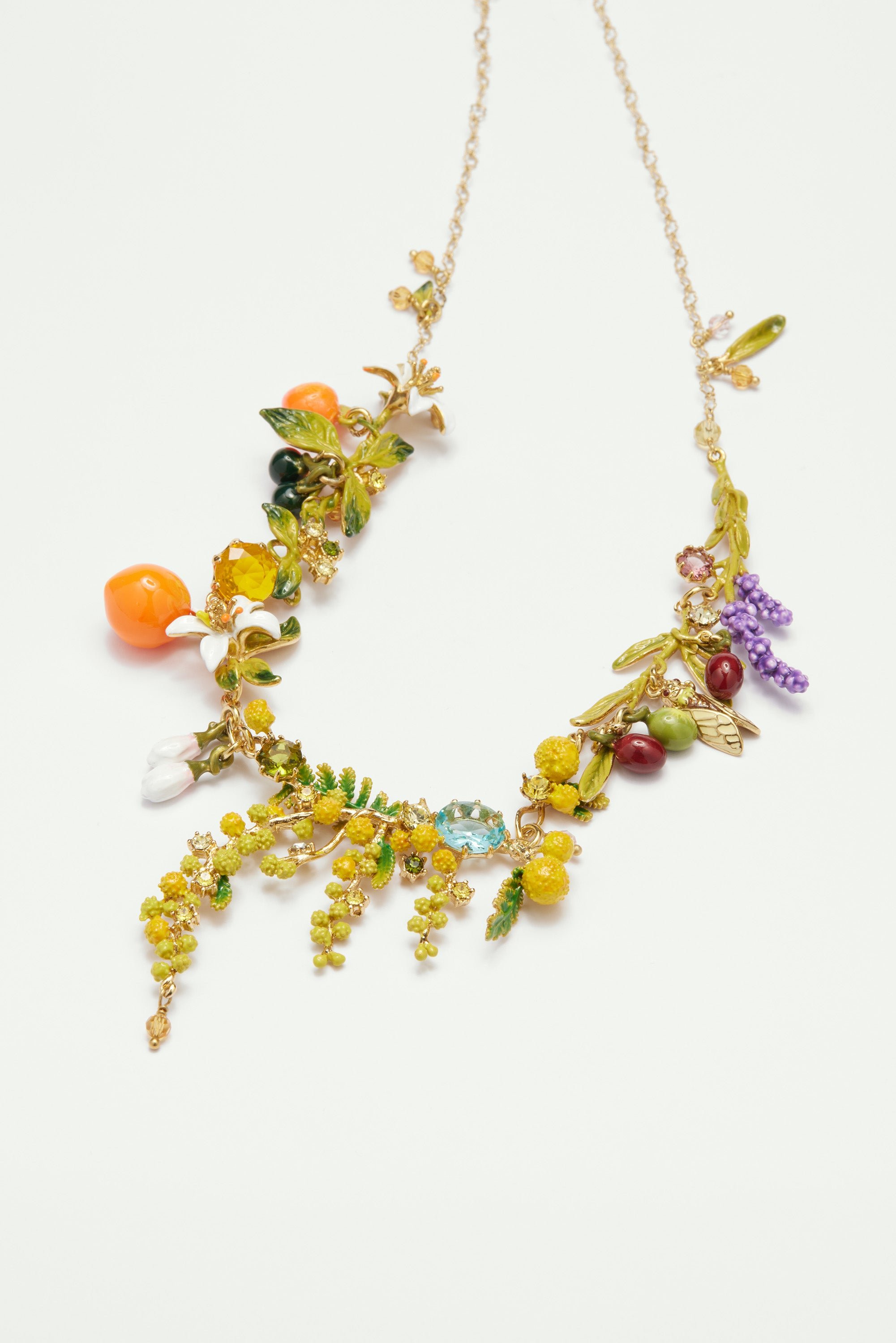 Provence garden bouquet bib necklace LES NEREIDES Multicolored