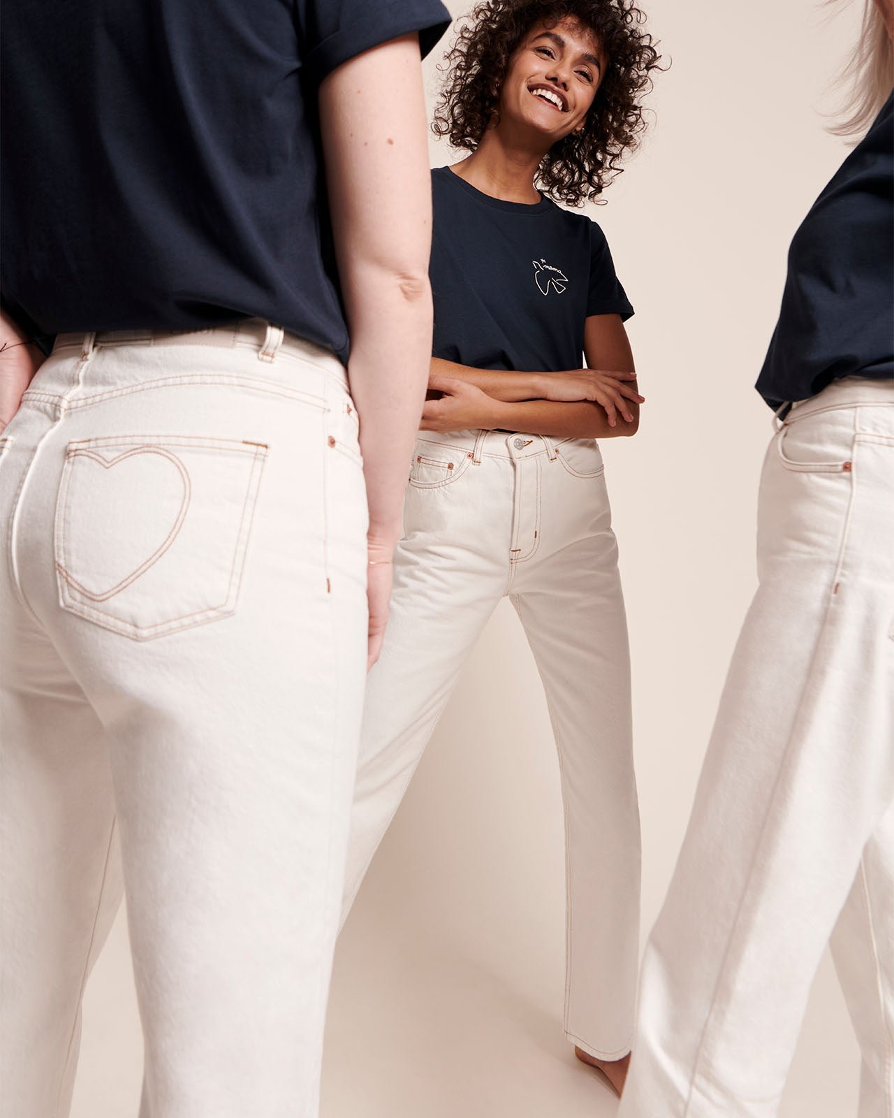 The embroidered mama bird organic cotton t-shirt EMOI EMOI Blue