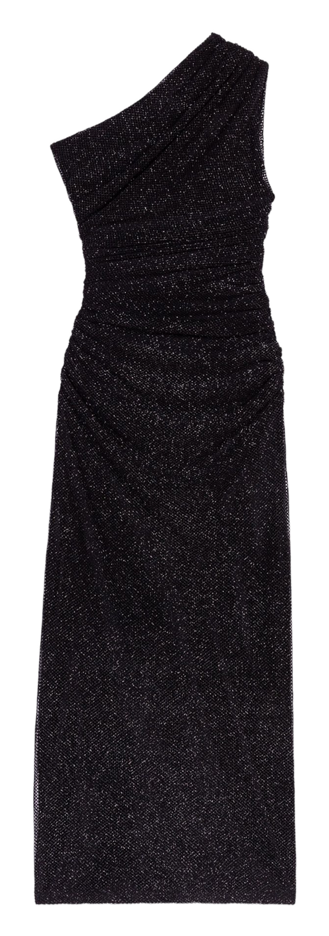 Robe midi asymétrique scintillante MAJE Noir