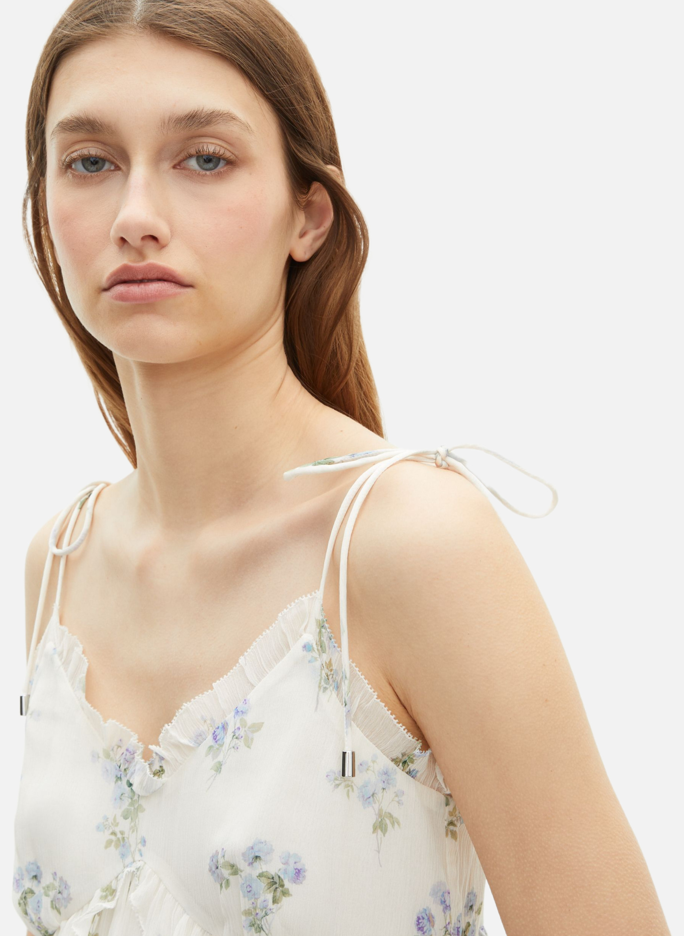 Top with floral print ruffles THE KOOPLES White