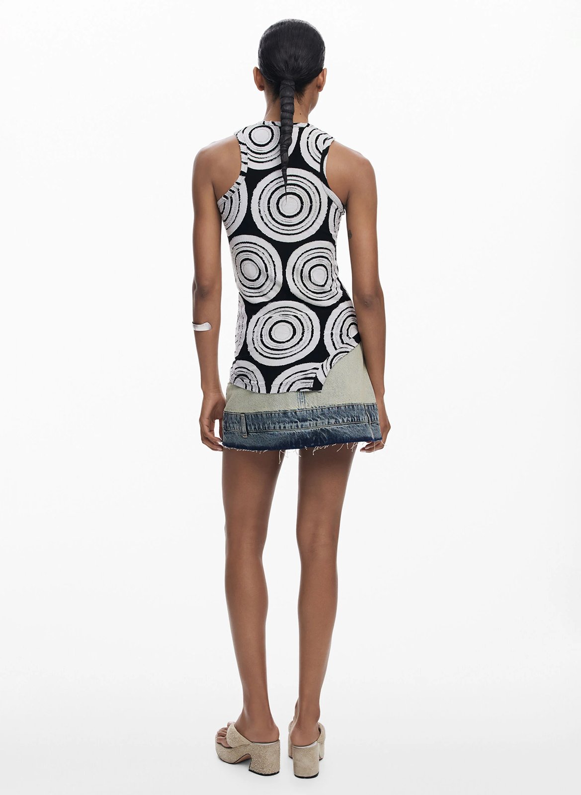 Débardeur col rond imprimé DESIGUAL Noir