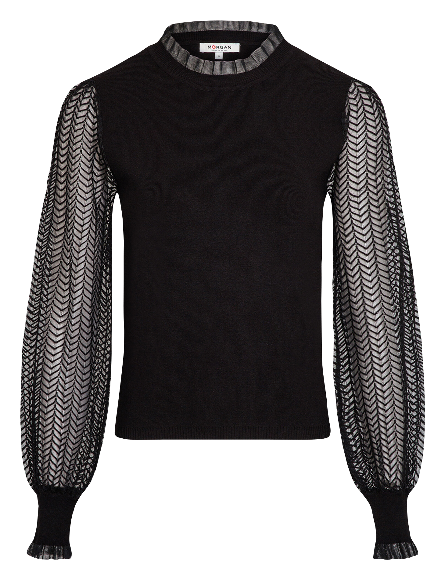 Pullover mit Stehkragen aus Spitze XS