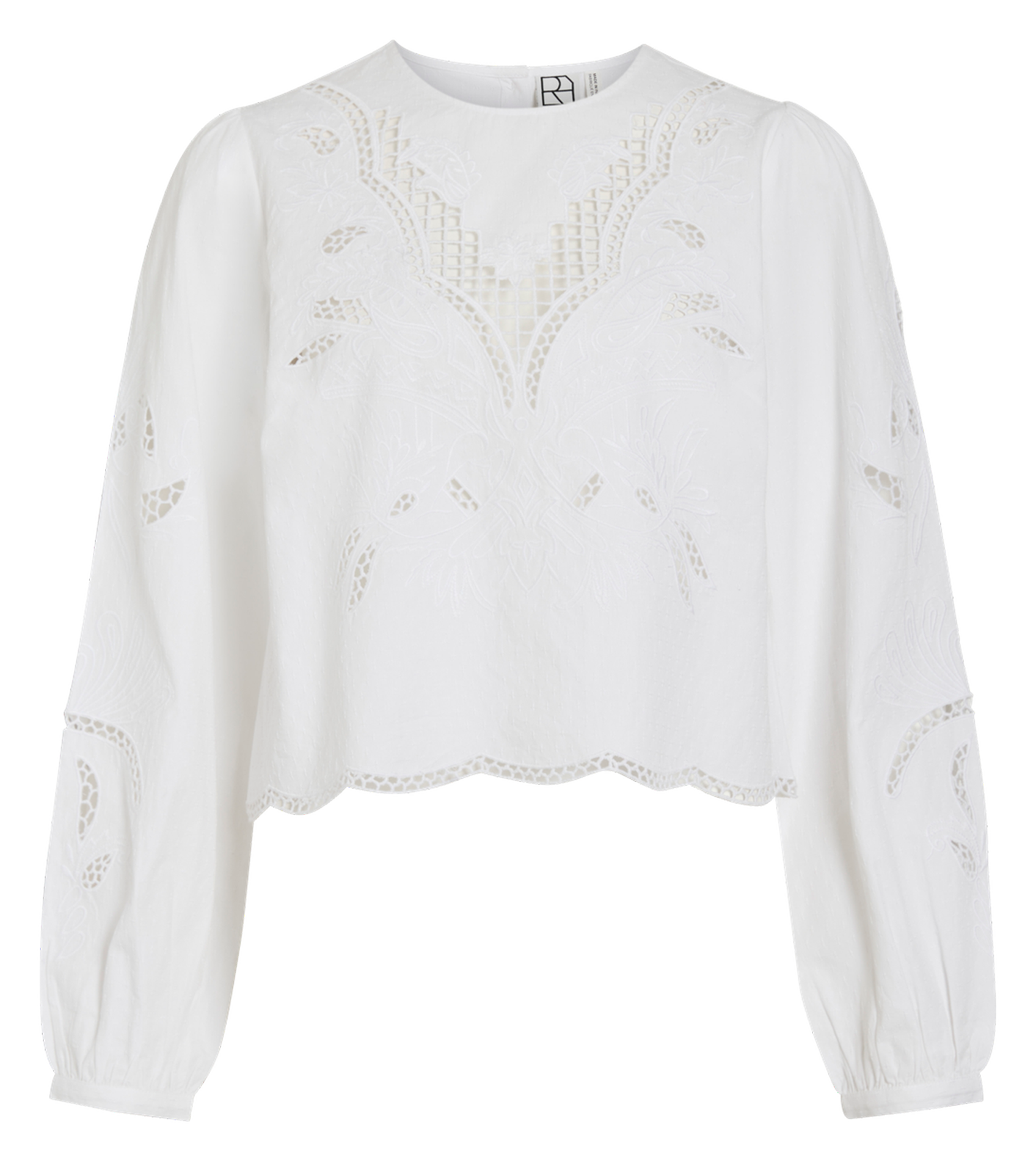 Round-neck cotton blouse ROUGE EDIT Beige