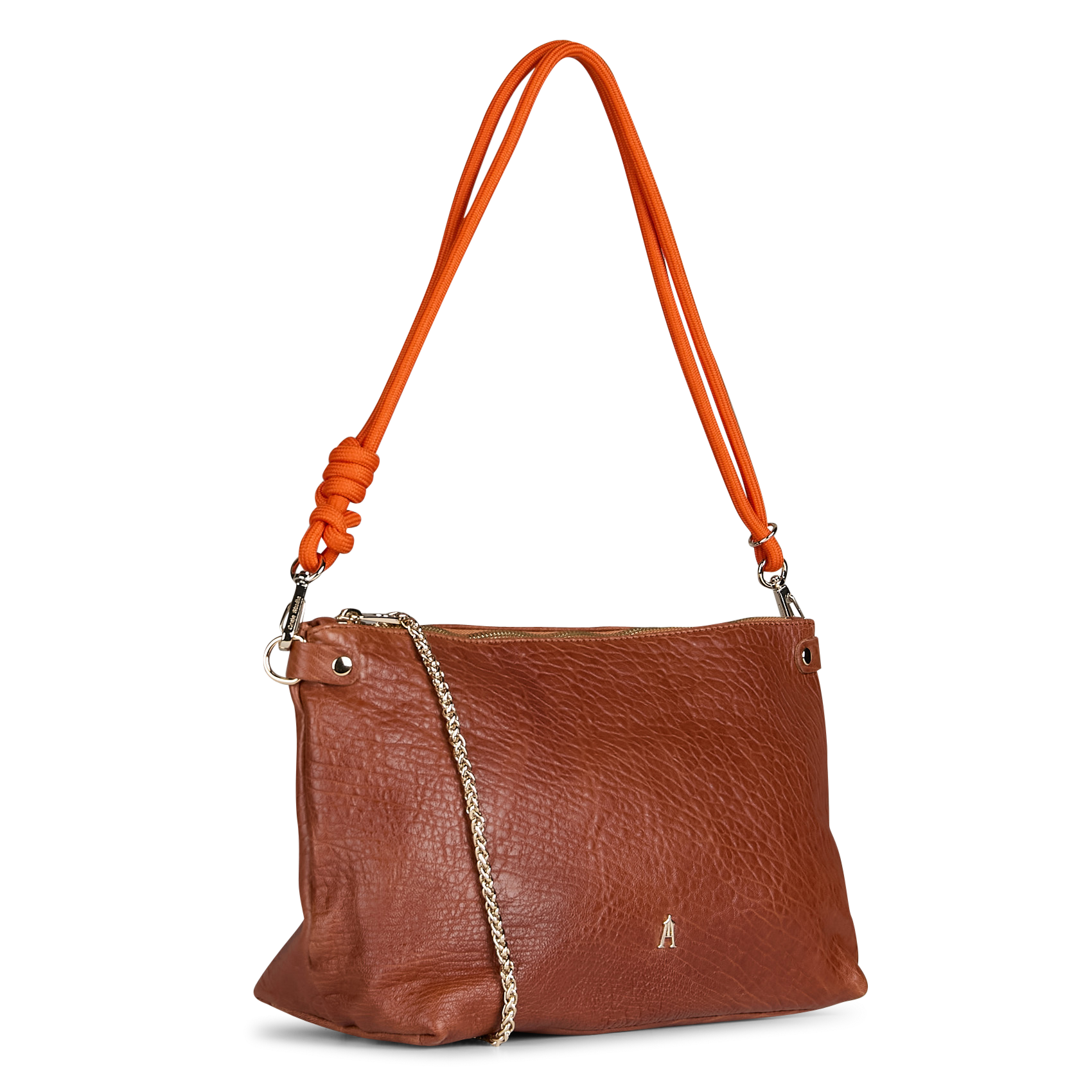 Lambskin leather shoulder bag CRAIE STUDIO Brown
