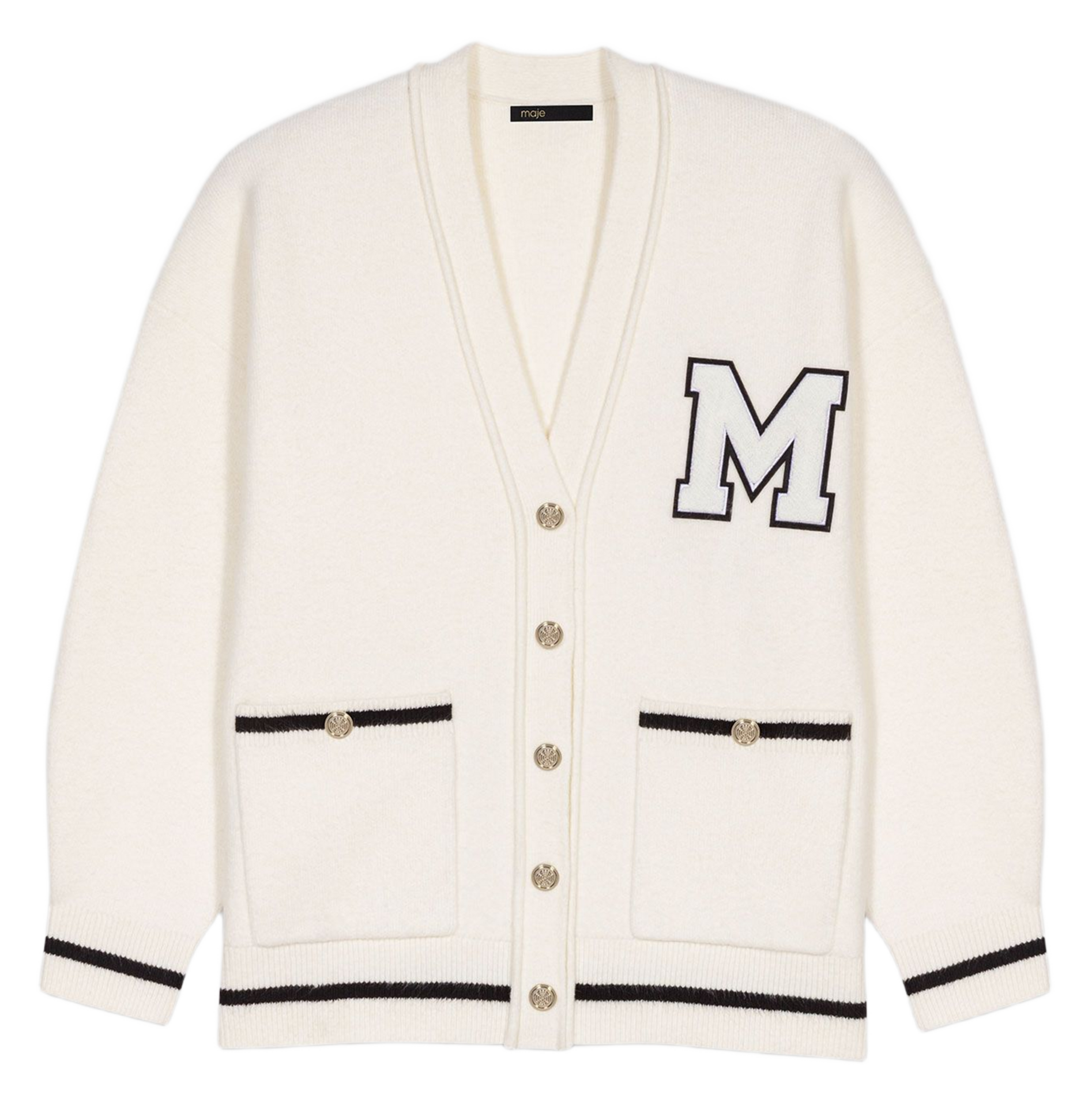 Gilet col V  MAJE Beige