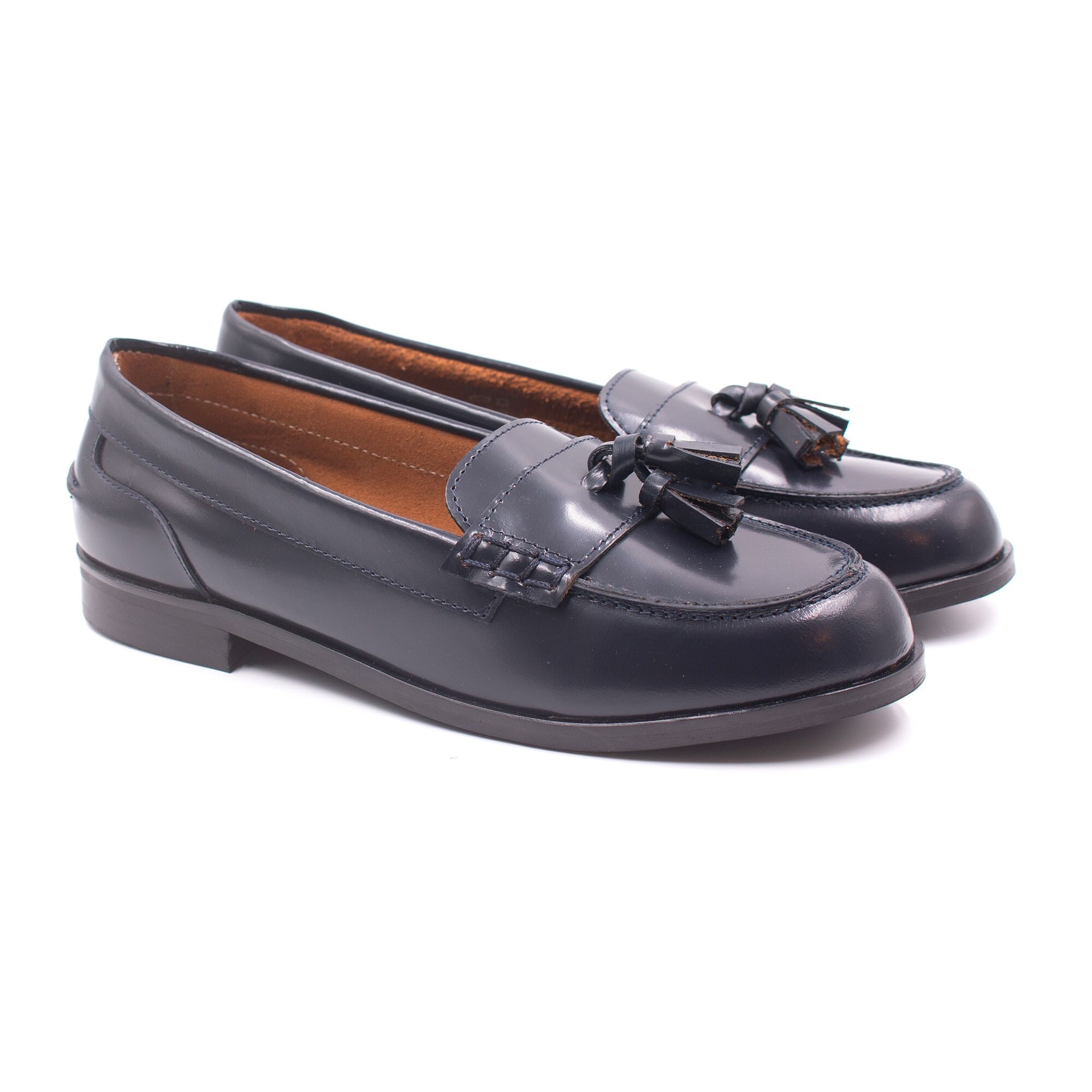 Girl's moccasins with pompoms Boni & Sidonie Blue