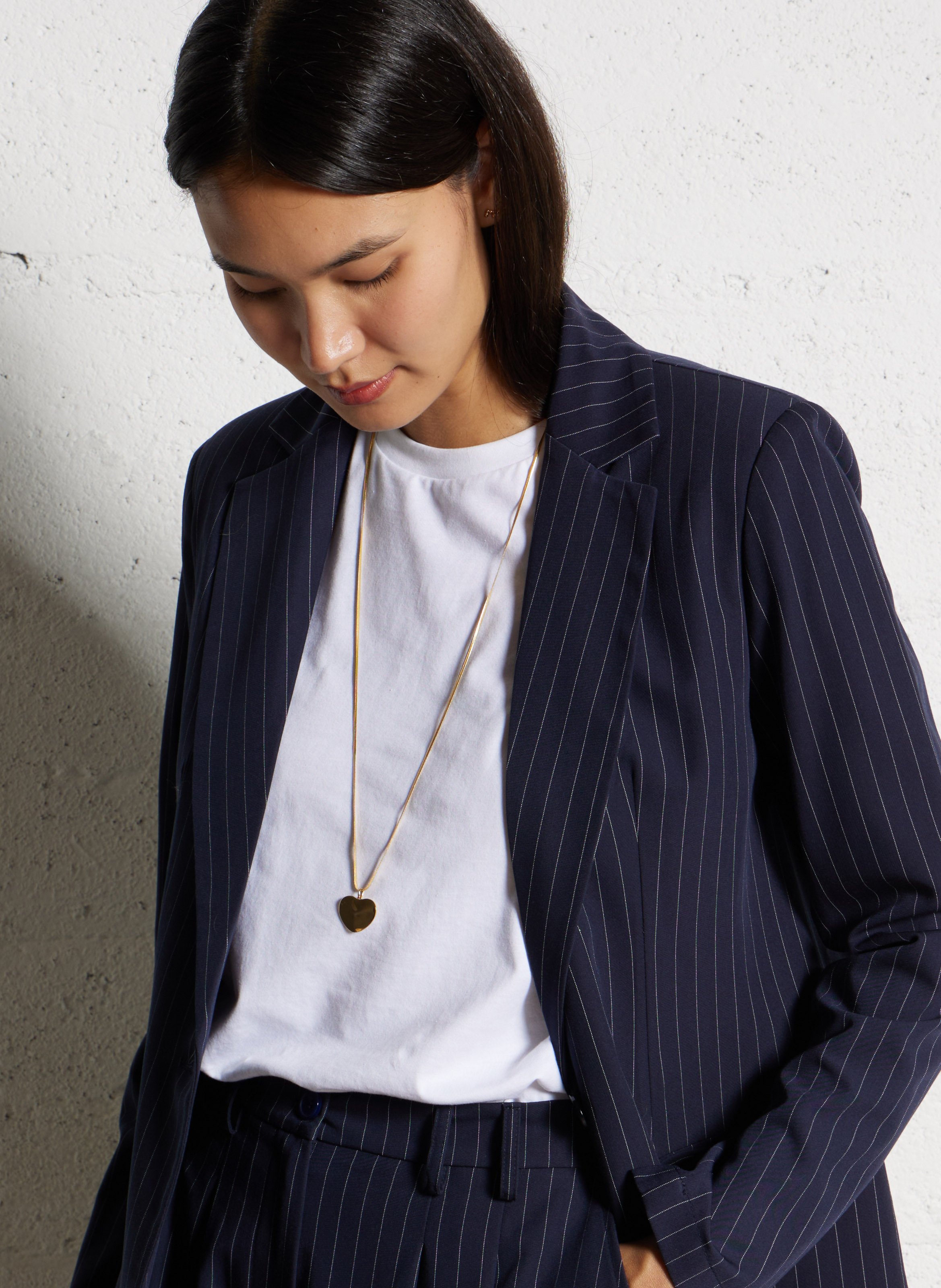 Veste tailleur droite à rayures tennis PLEASE Bleu