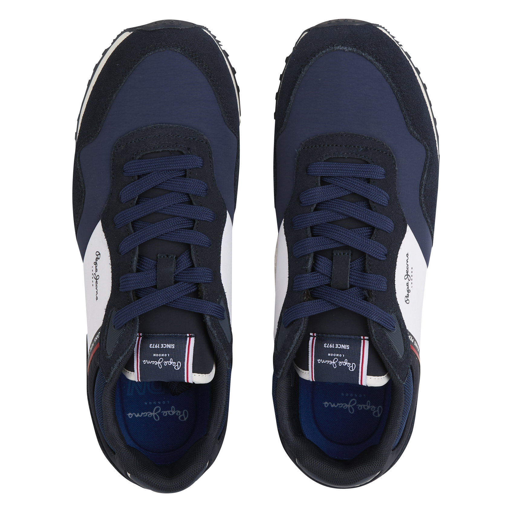 Dual-material low-top sneakers PEPE JEANS Blue