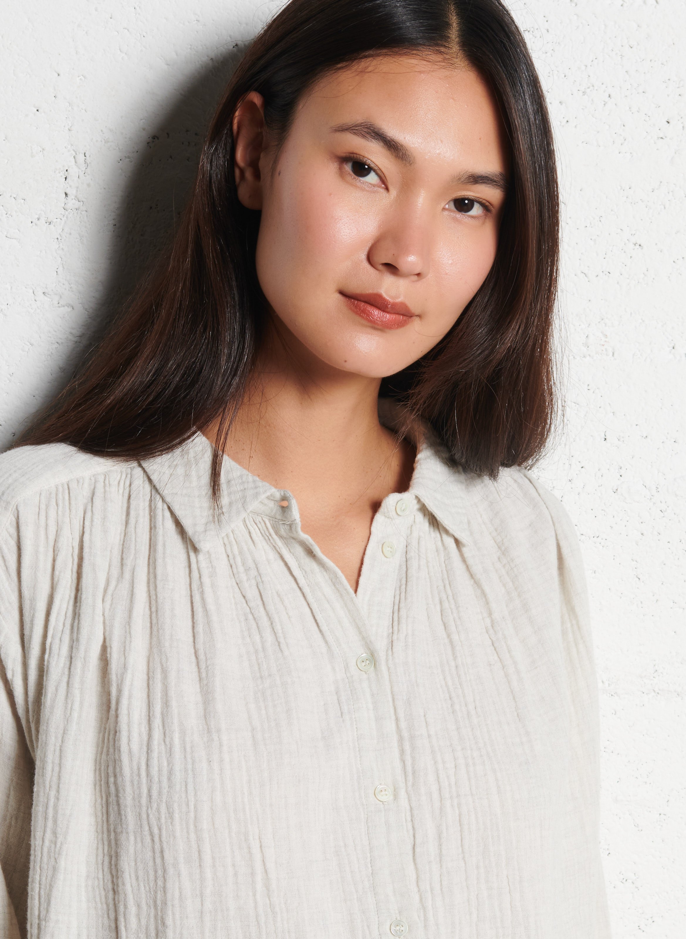 Chemise oversize col classique en coton MASSCOB Argent