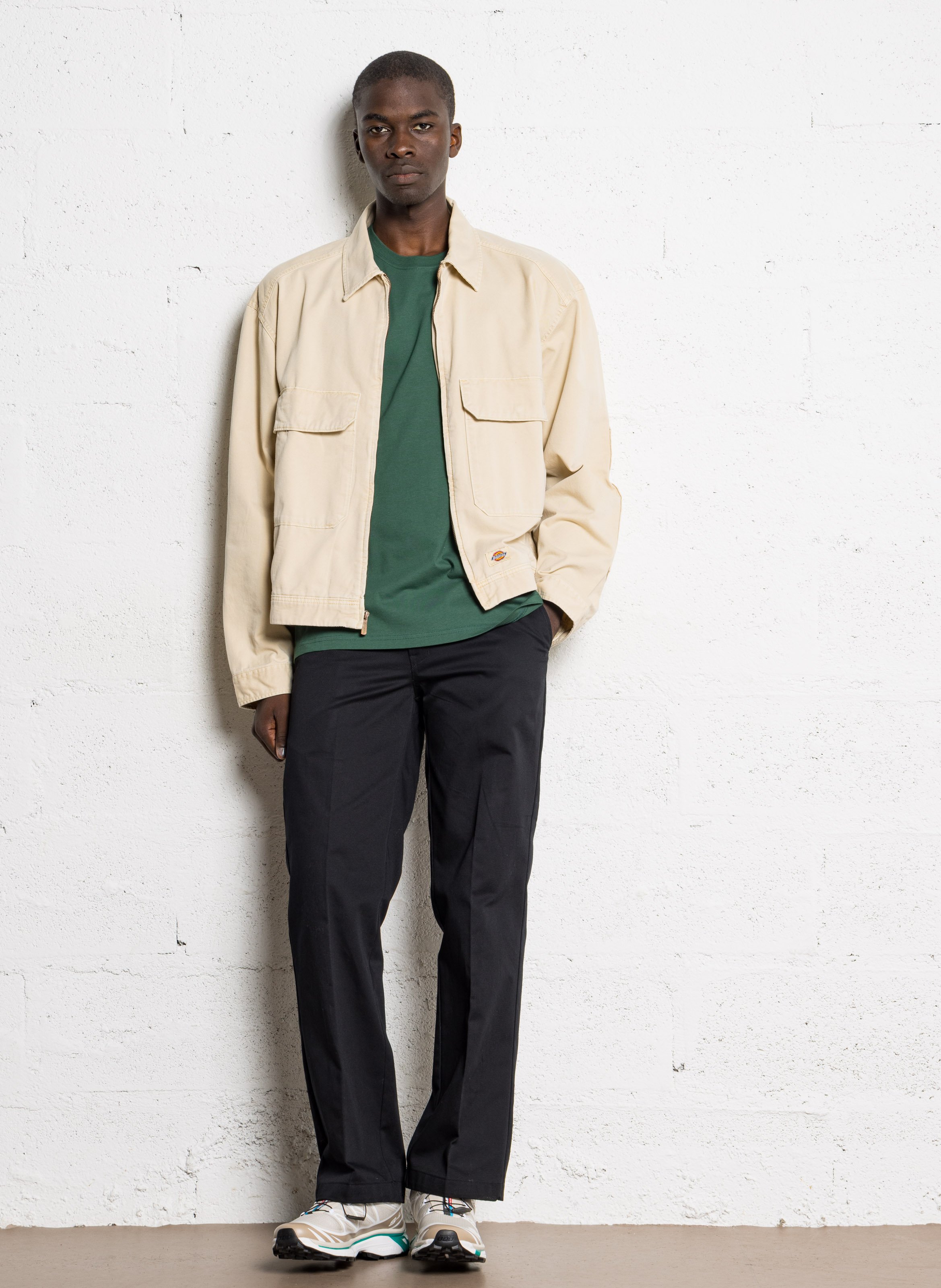 Katoenen jack met klassieke kraag DICKIES Beige