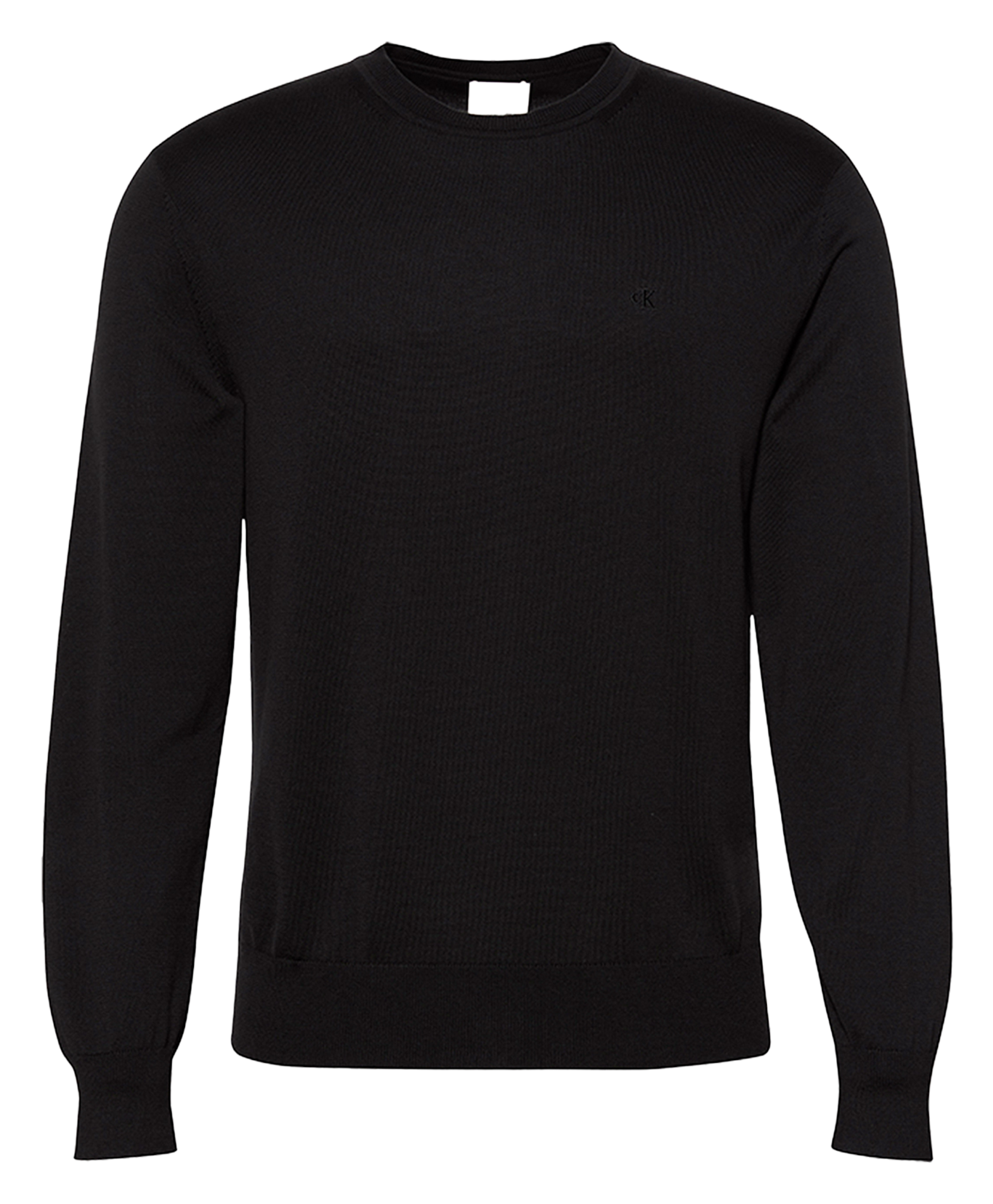 Sweat droit col rond en coton CALVIN KLEIN Noir