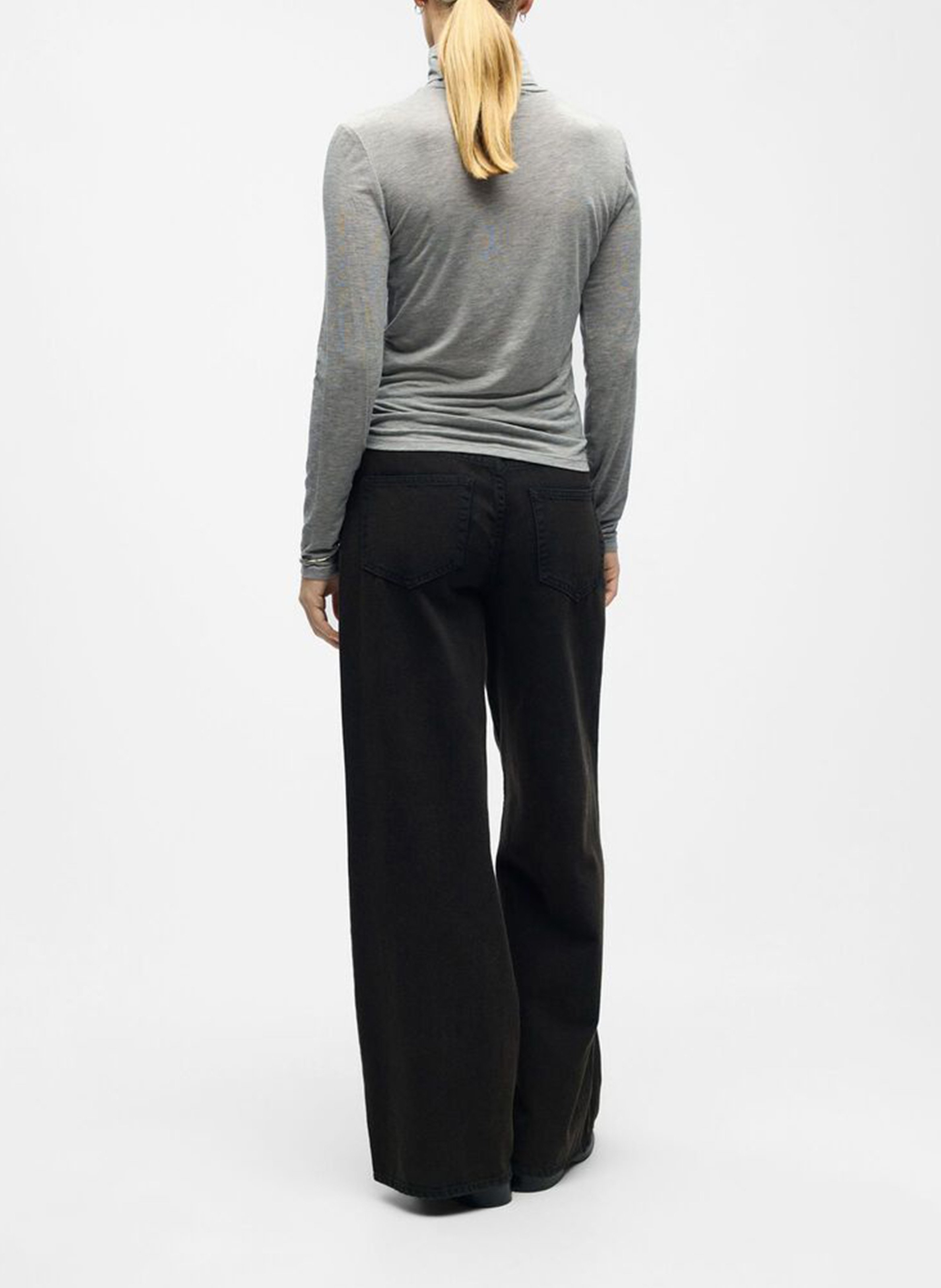 Trui met opstaande kraag OBJECT Grijs