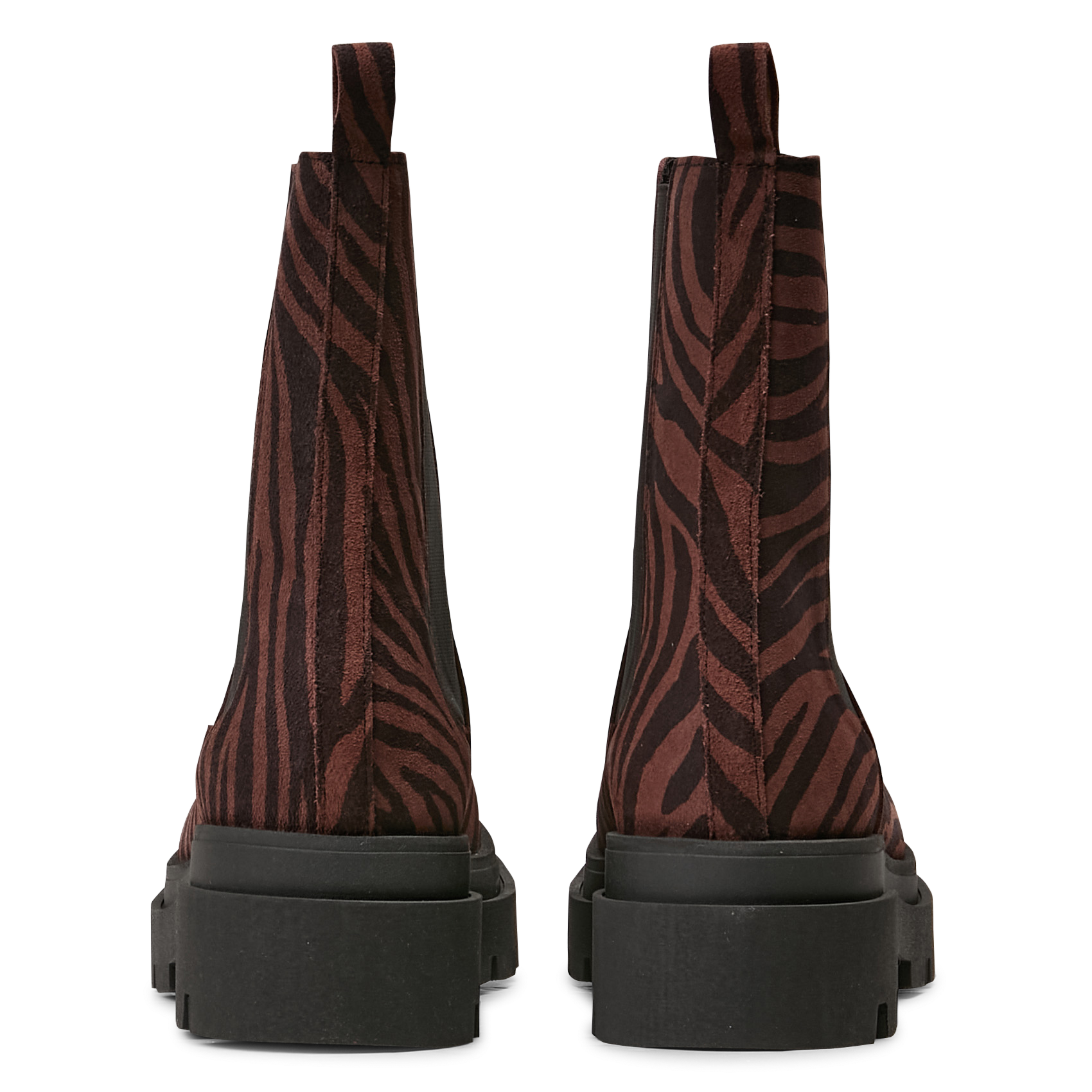 Bottines en cuir velours imprimé I CODE Noir