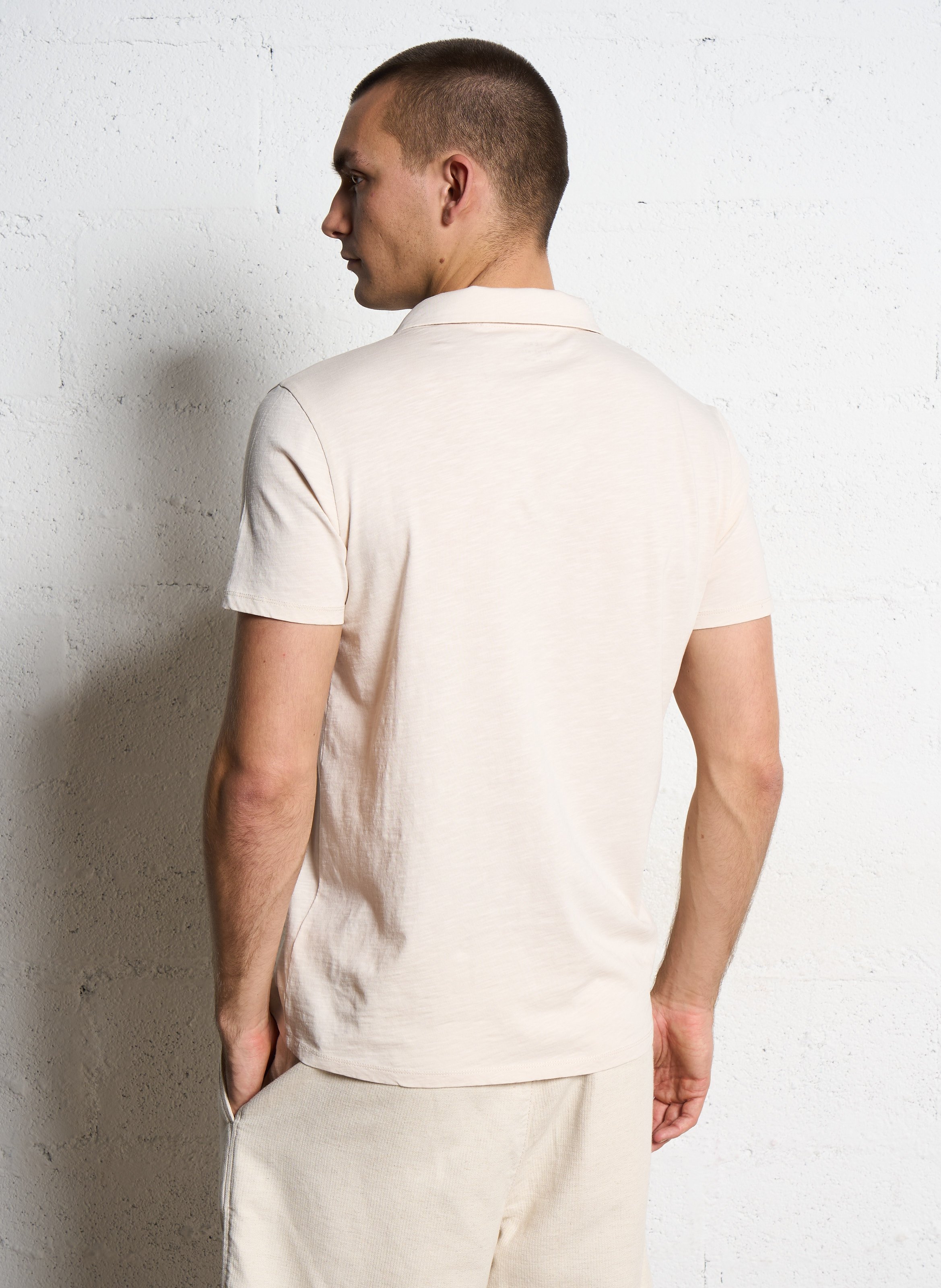 Polo manches courtes uni IKKS Blanc