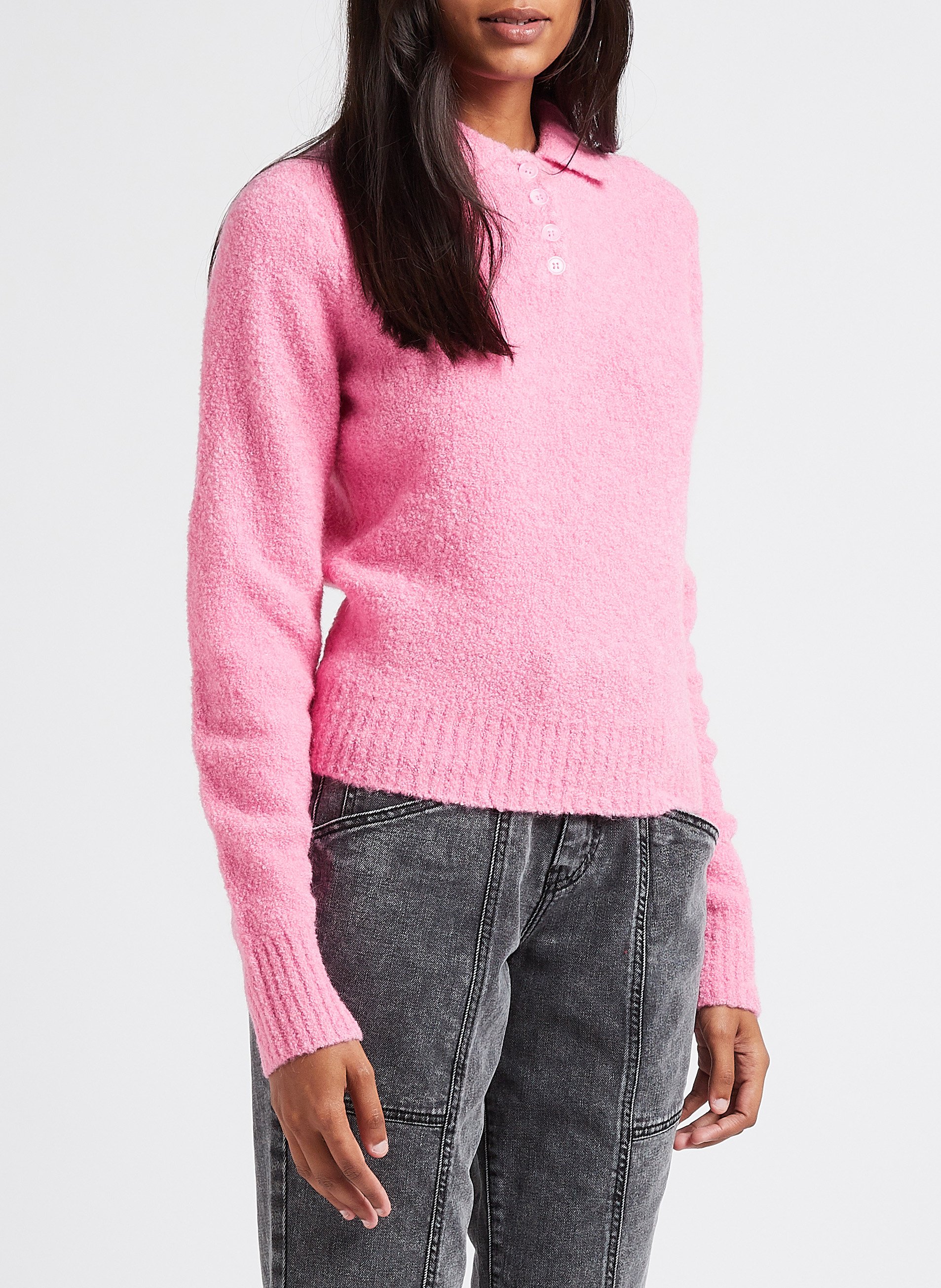 Trui met polokraagje | wolblend met alpaca SAMSOE SAMSOE Roze