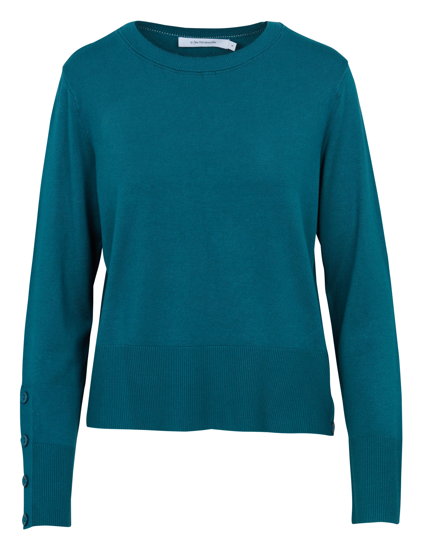 Pull droit col rond LA FEE MARABOUTEE Vert