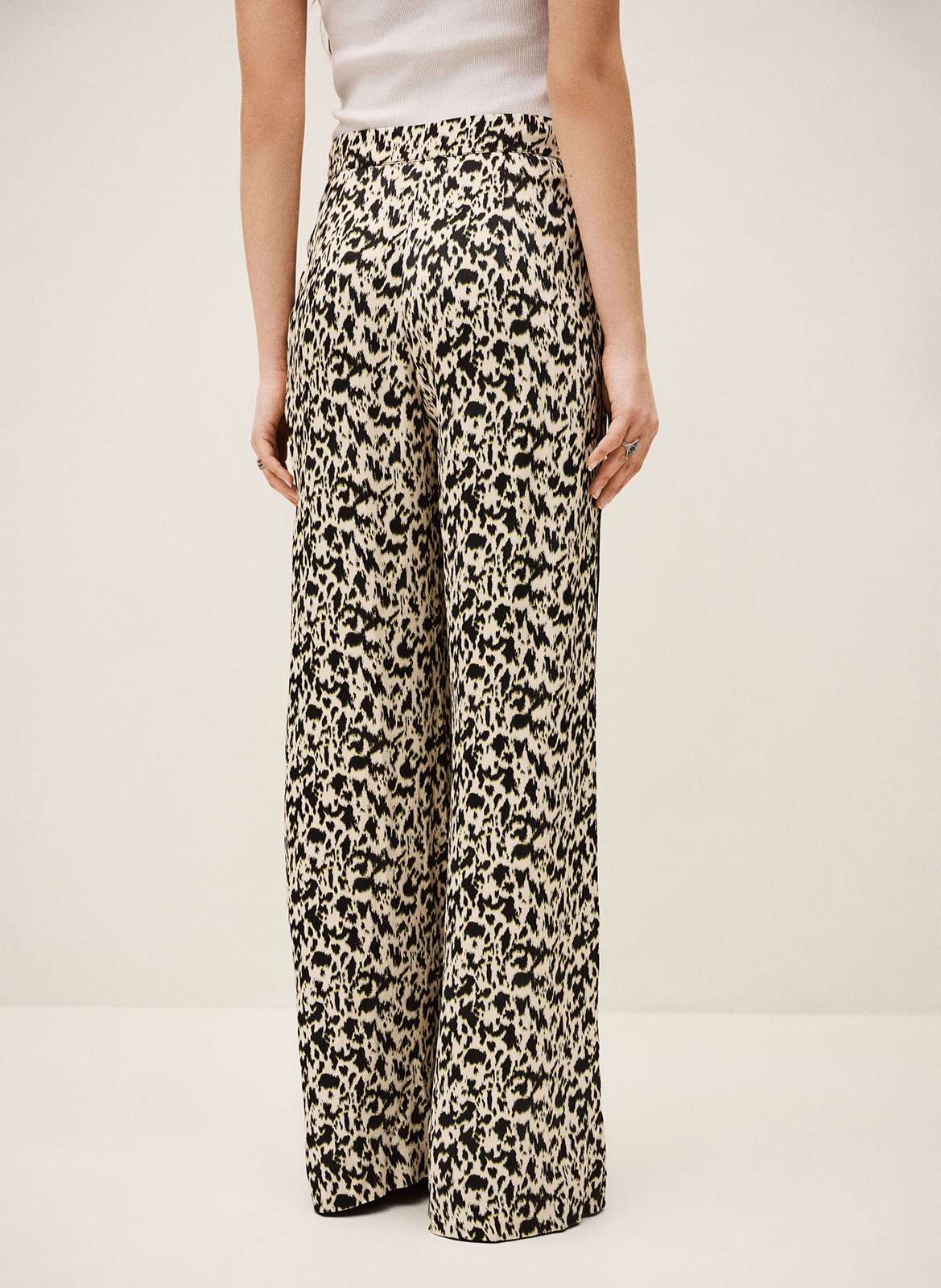 Bazimodo fluid printed wide-leg trousers BA&SH Beige
