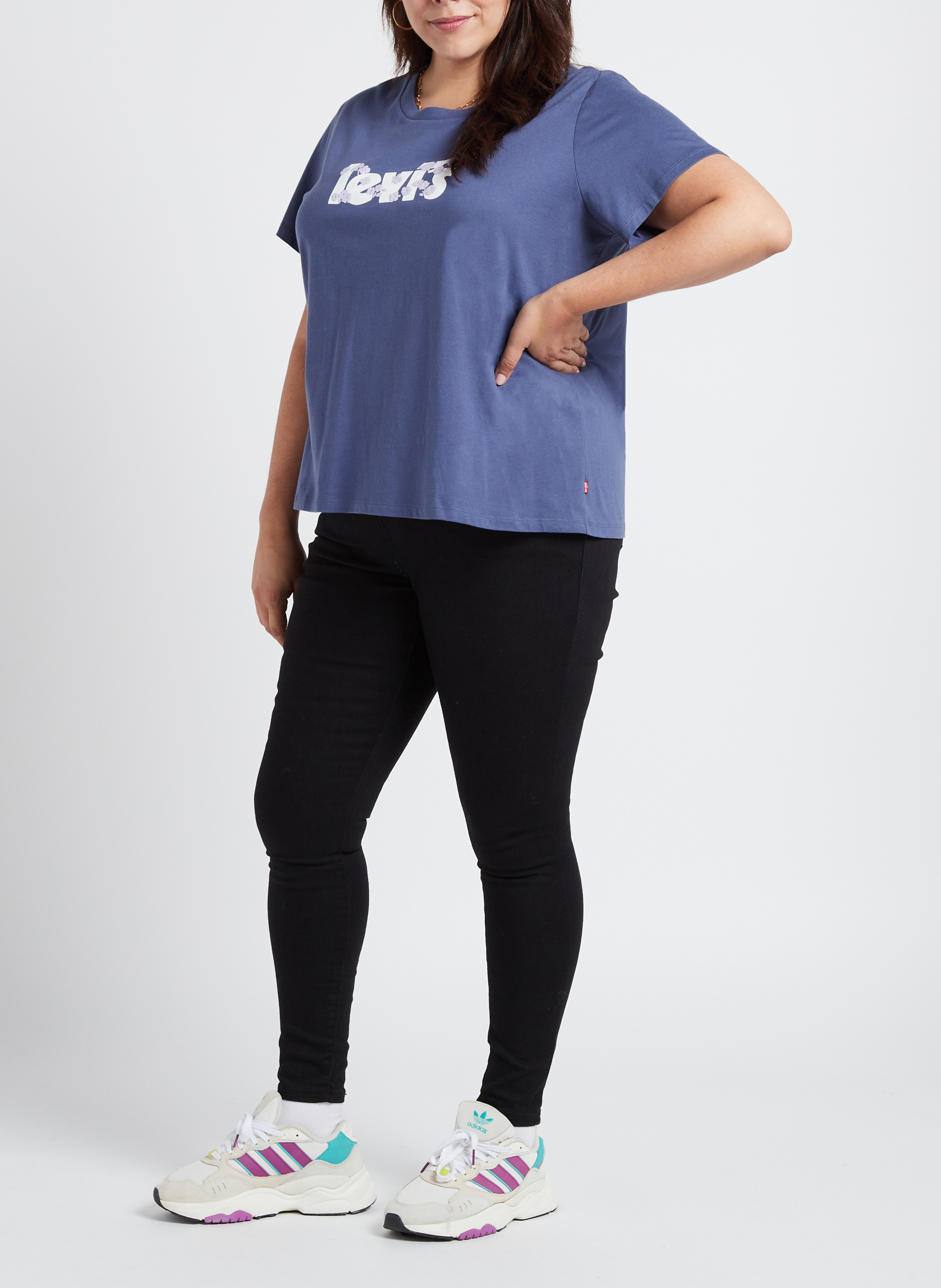 Katoenen T-shirt met ronde hals en zeefdruk LEVI'S Blauw