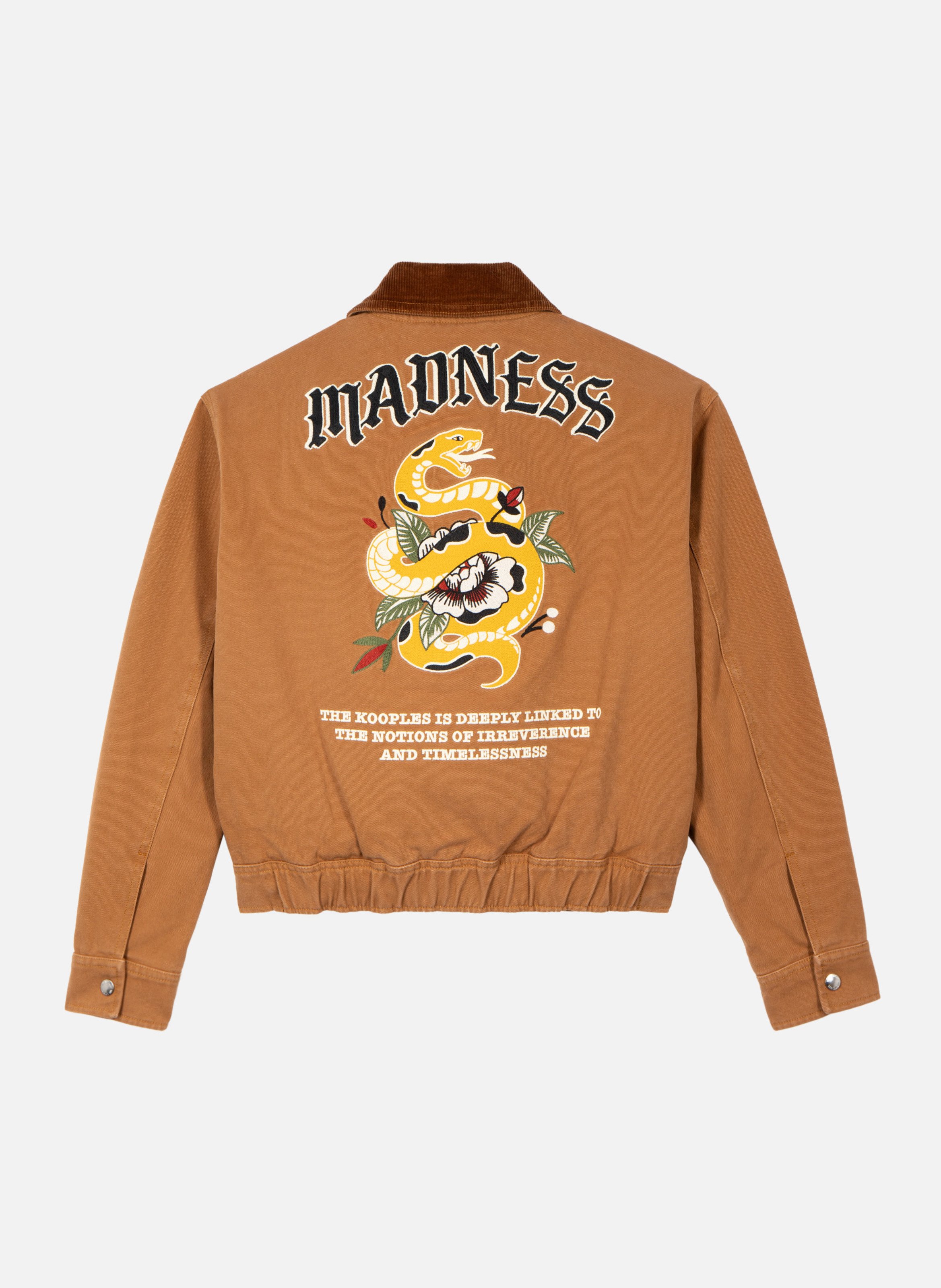 Embroidered cotton back jacket THE KOOPLES Brown