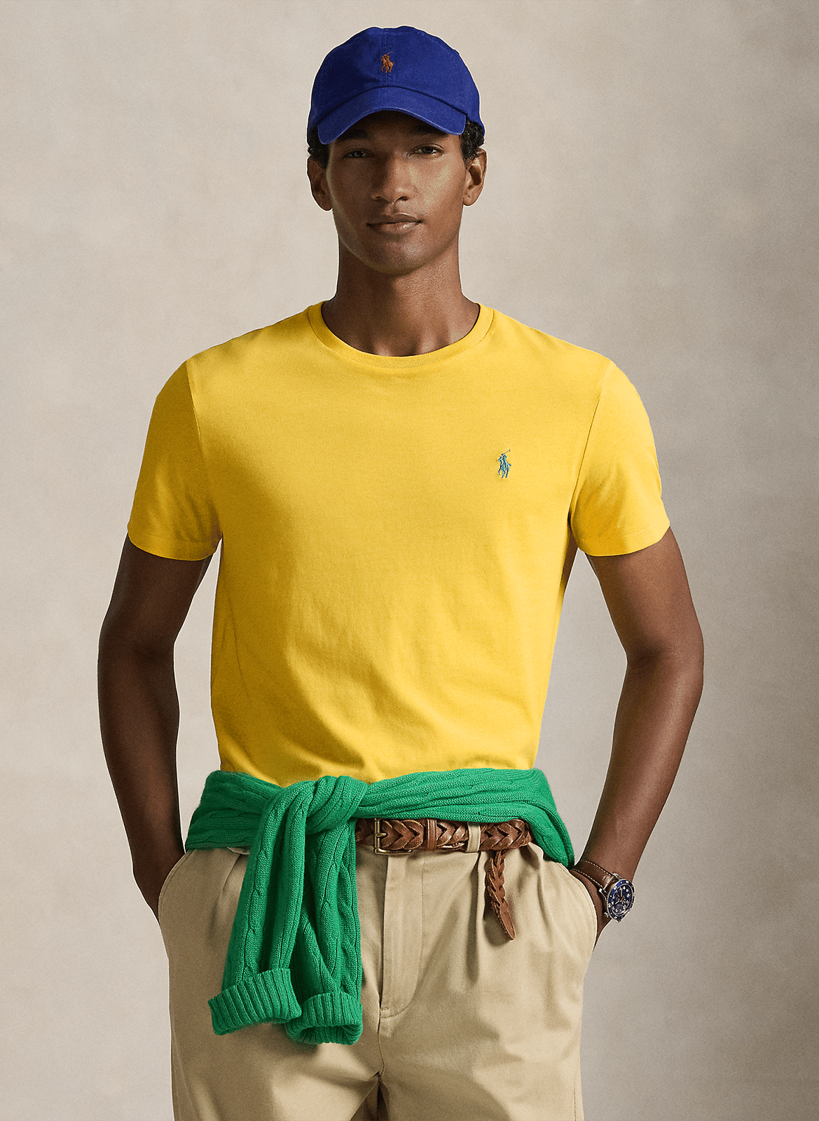 Slim-fit cotton T-shirt POLO RALPH LAUREN Yellow