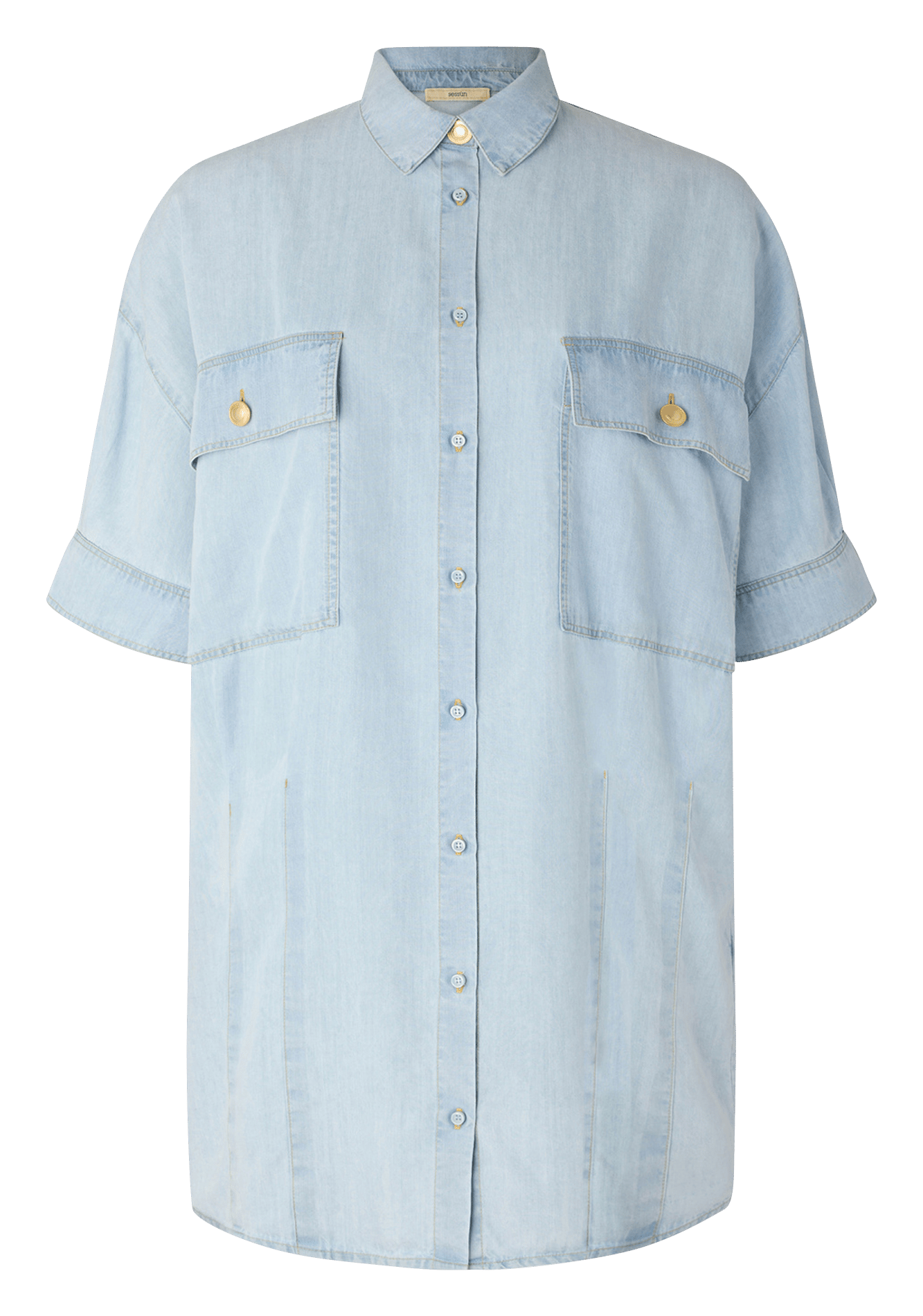 Denim short shirt dress SESSUN Blue