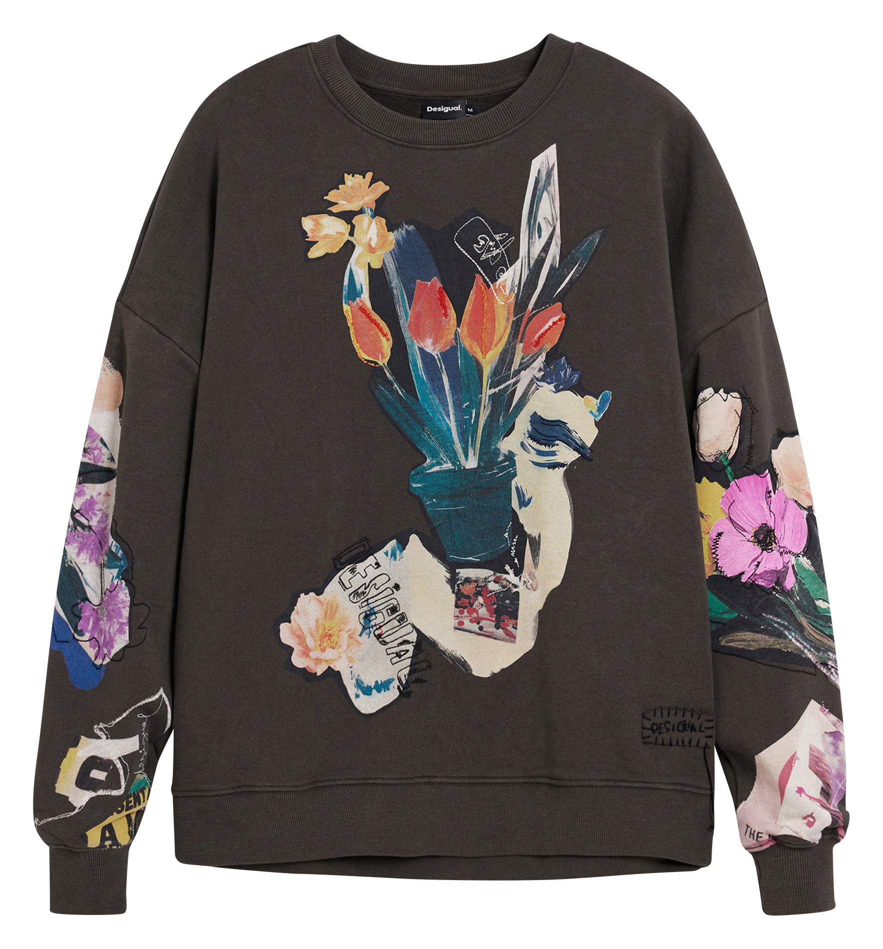 Printed cotton sweatshirt DESIGUAL Black