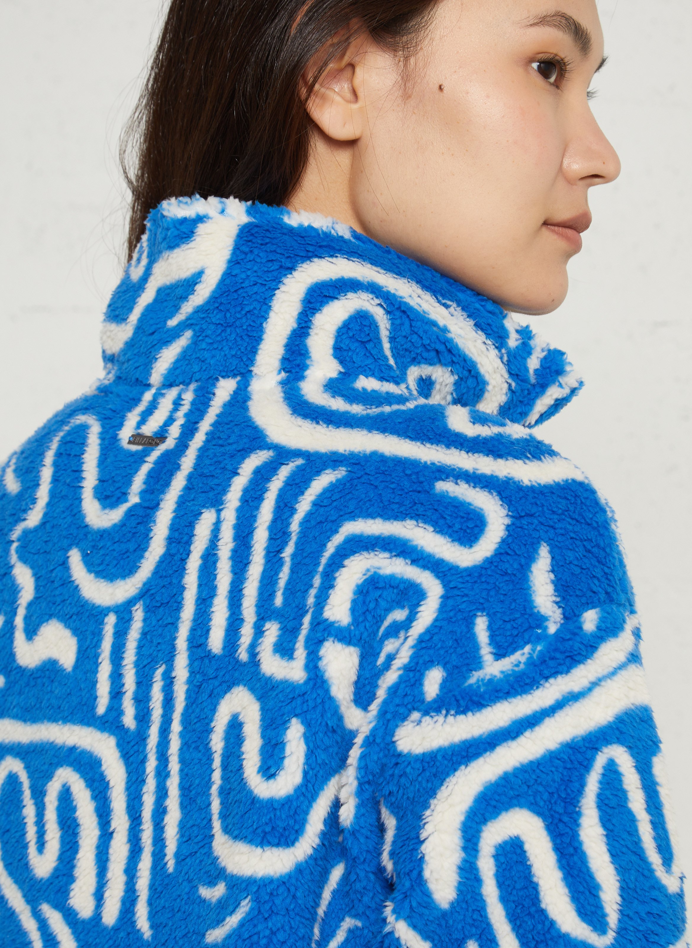 Bedruckter Fleece-Pullover aus weichem Sherpa-Gewebe BILLABONG Blau