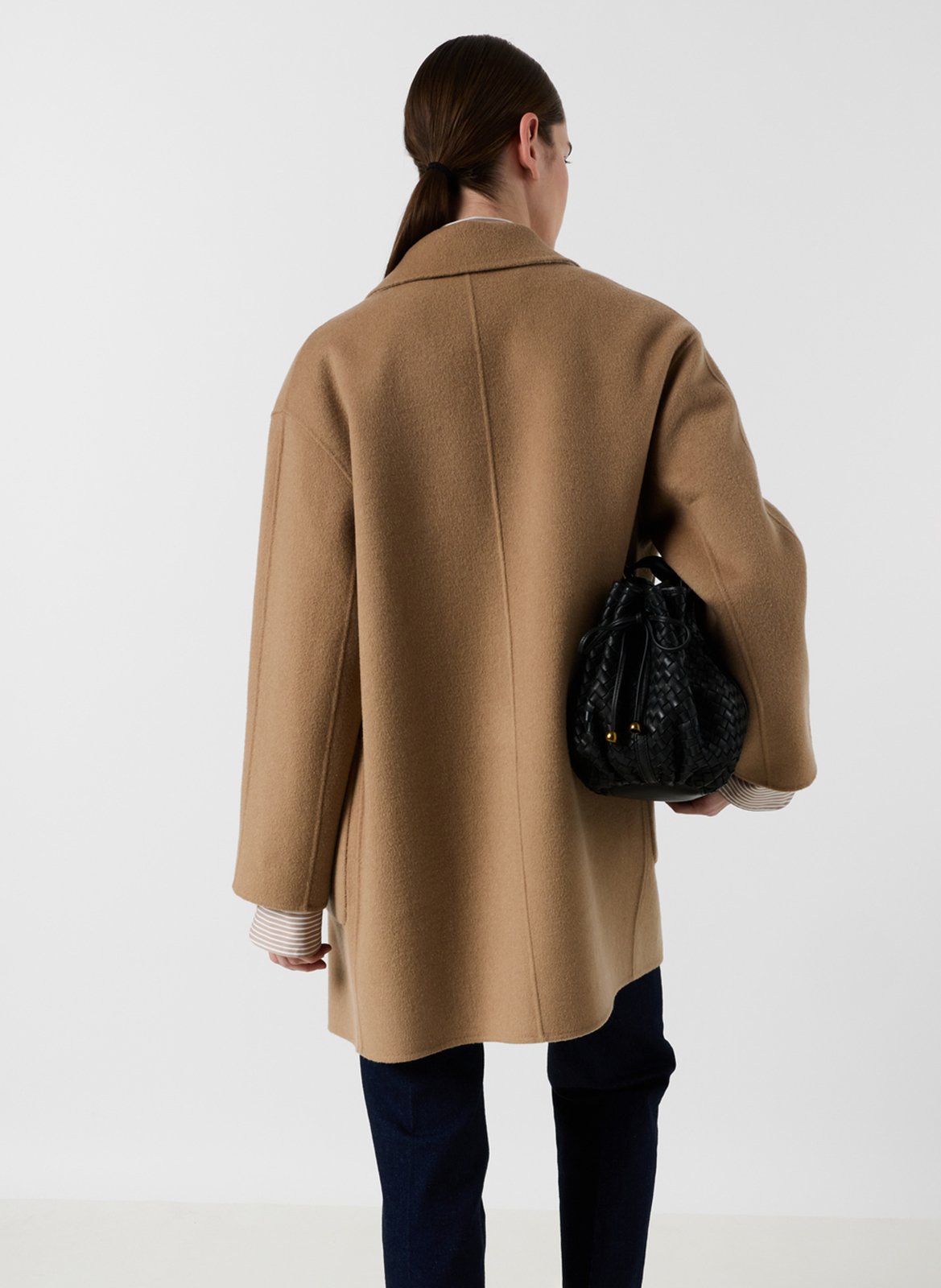 Manteau col classique réversible en laine GERARD DAREL Marron