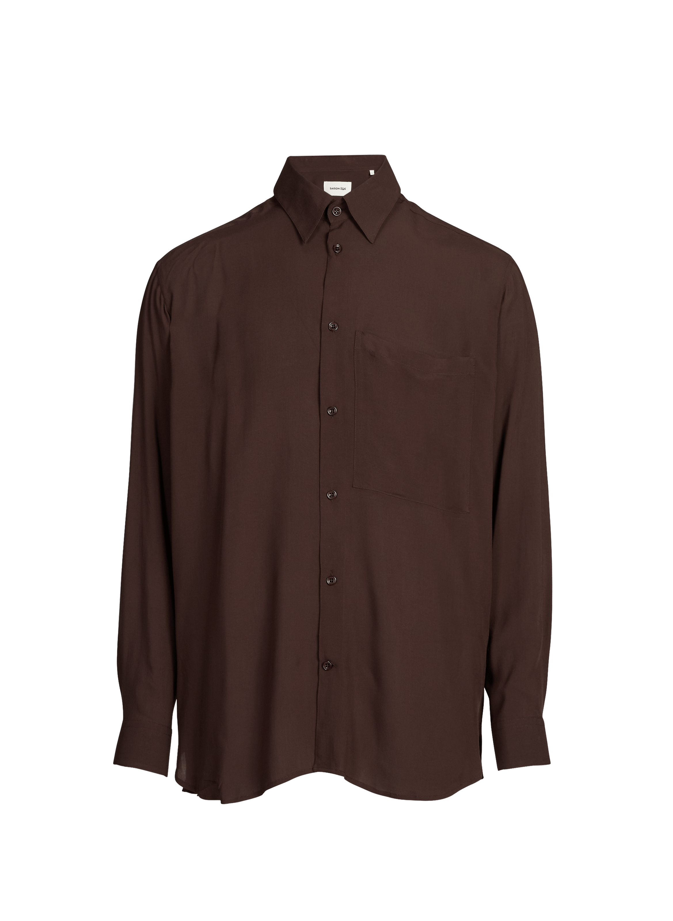 Oversized shirt with classic collar SAISON 1865 Brown