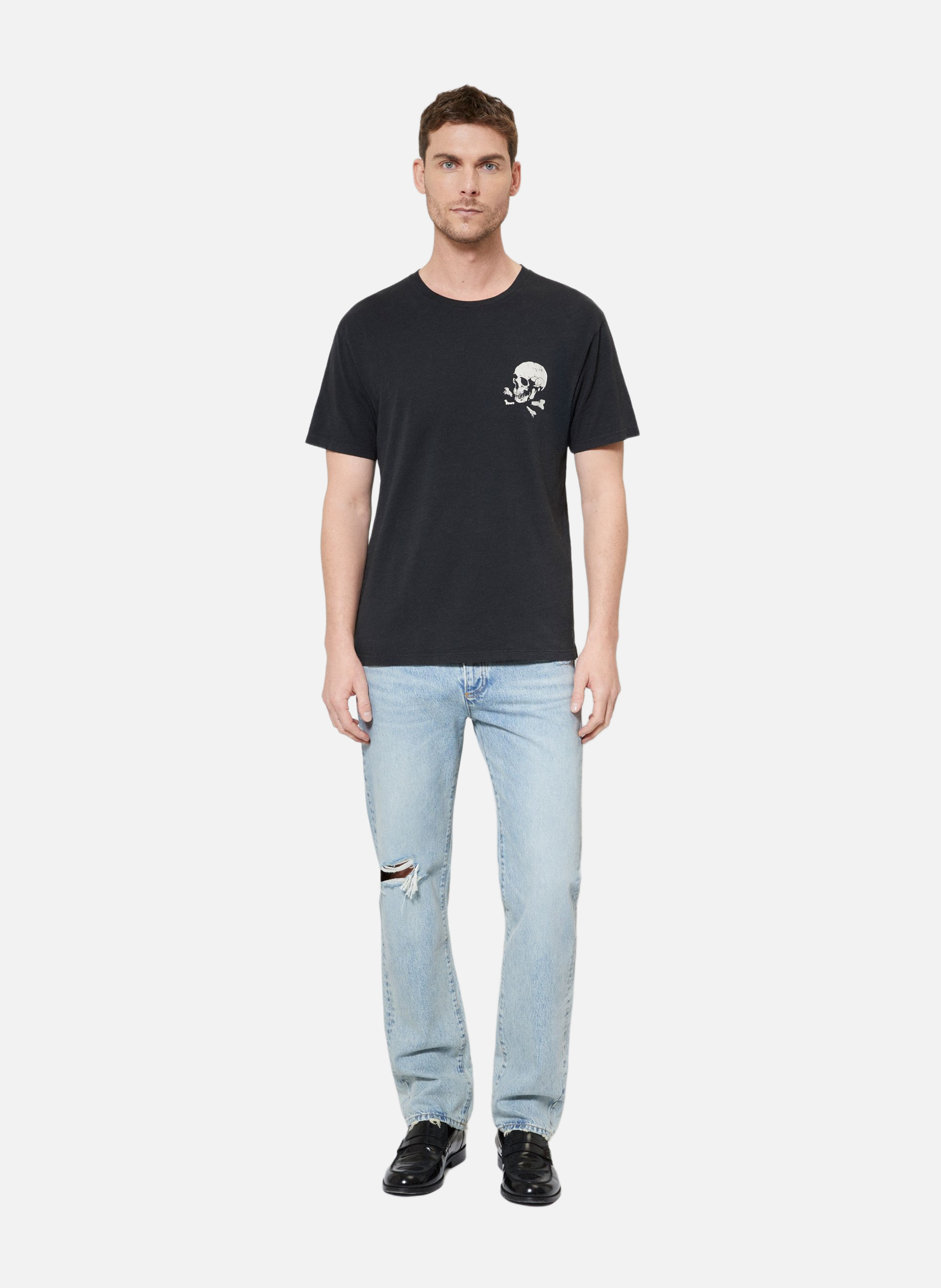 T-shirt with skull screen print THE KOOPLES Black