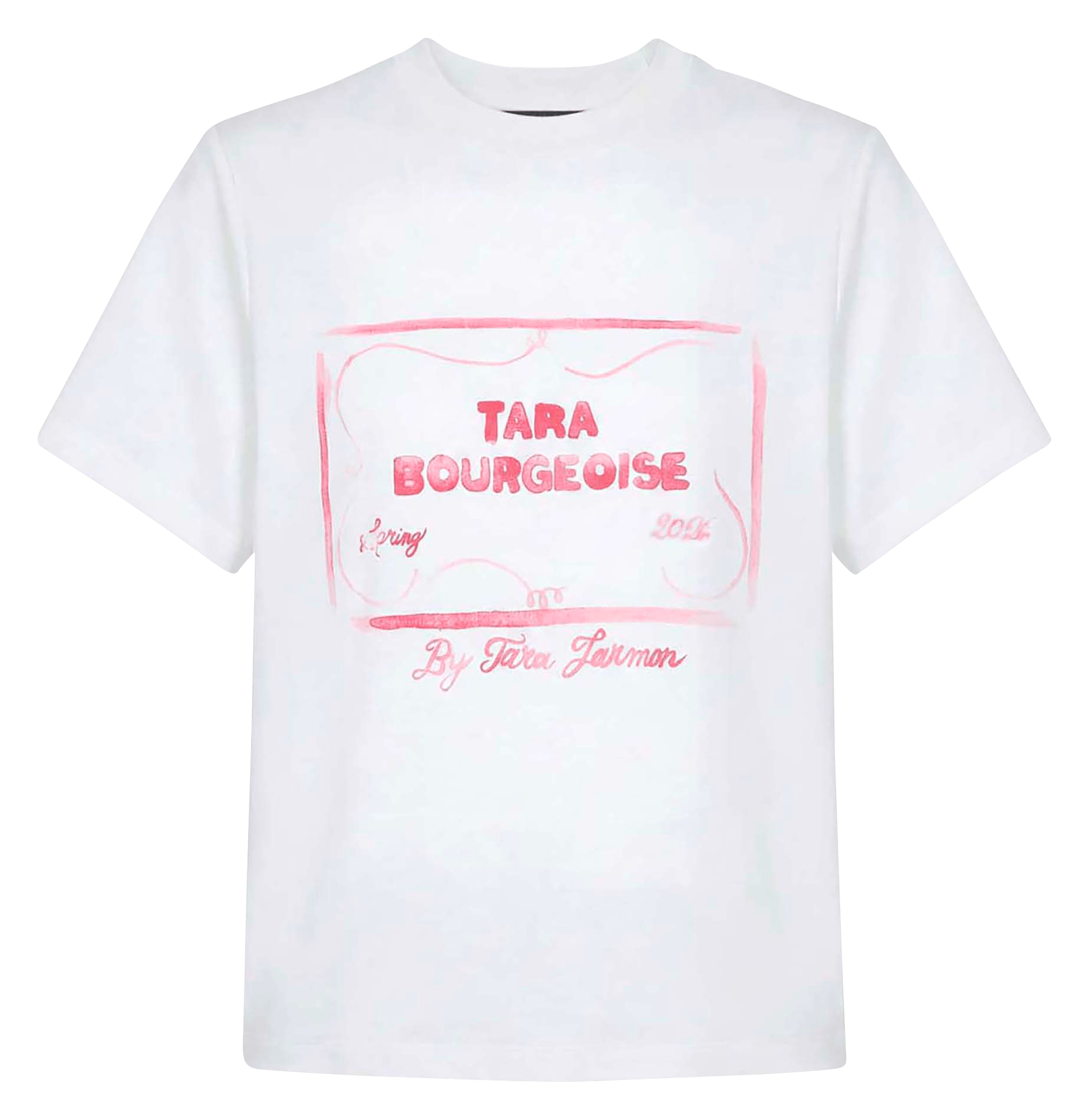 Tee-shirt col rond imprimé en coton TARA JARMON Blanc