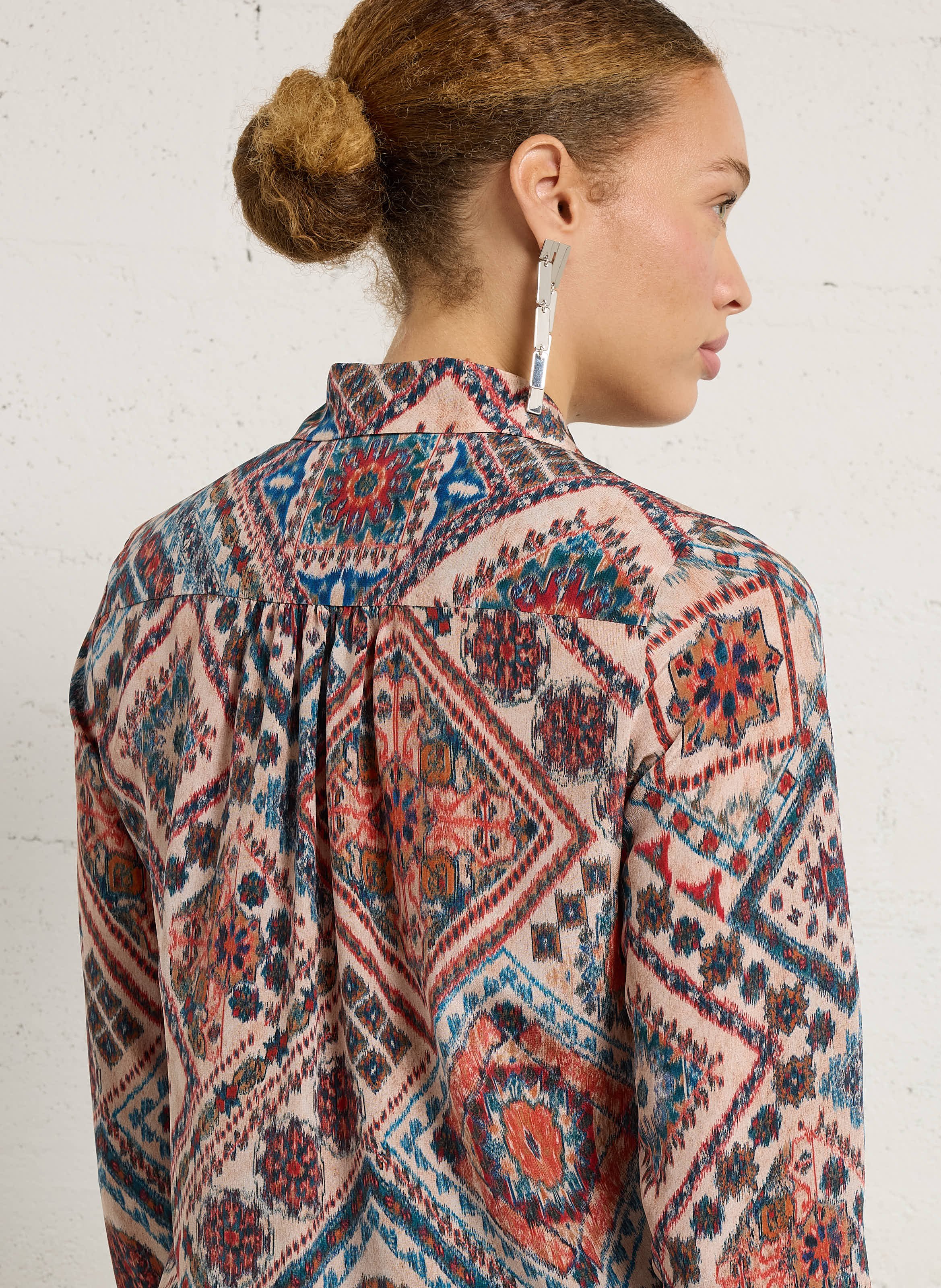 Bedruckte Seidenbluse MOMONI Rosa