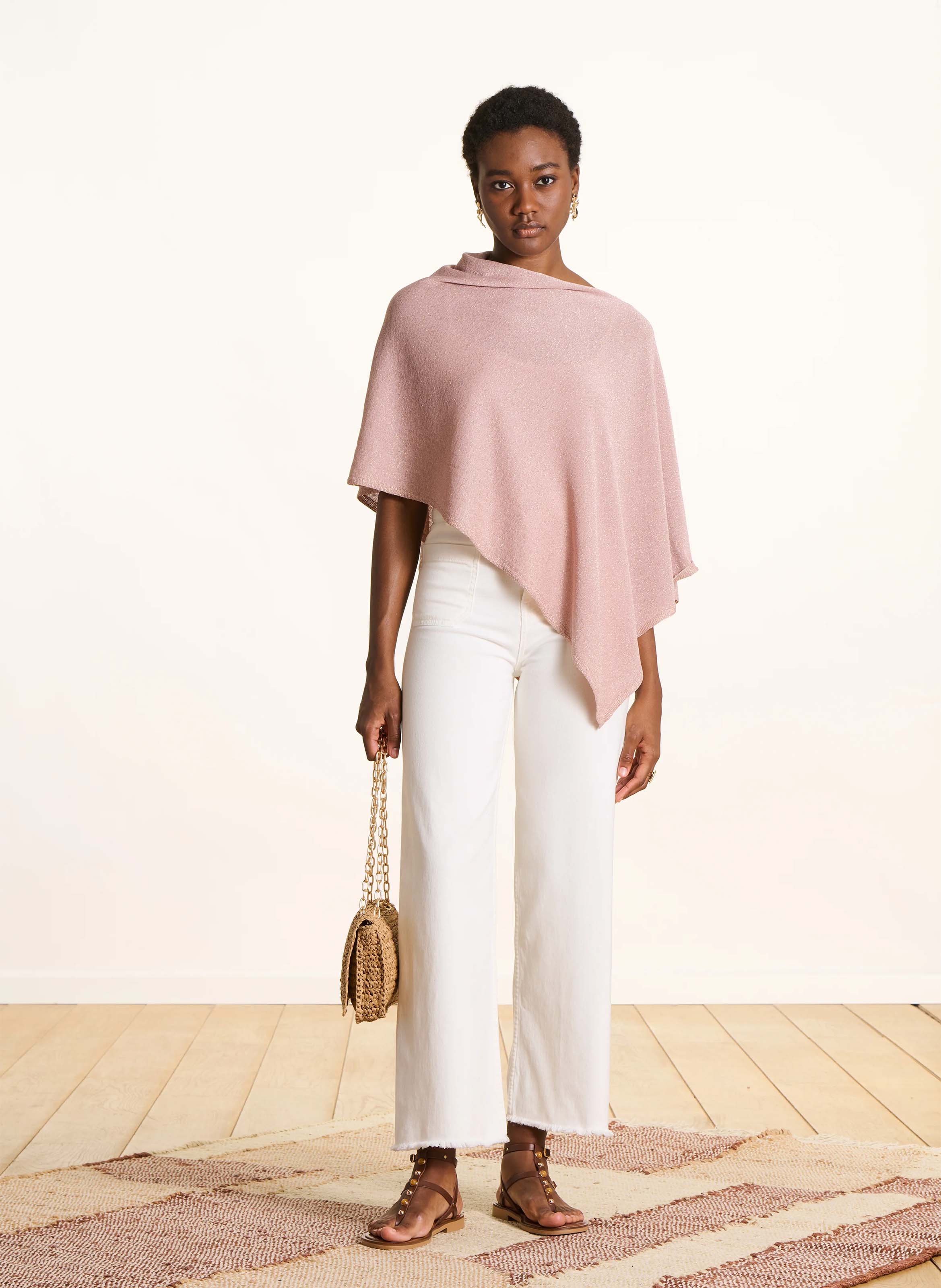 Iridescent Poncho LA FEE MARABOUTEE Rosa