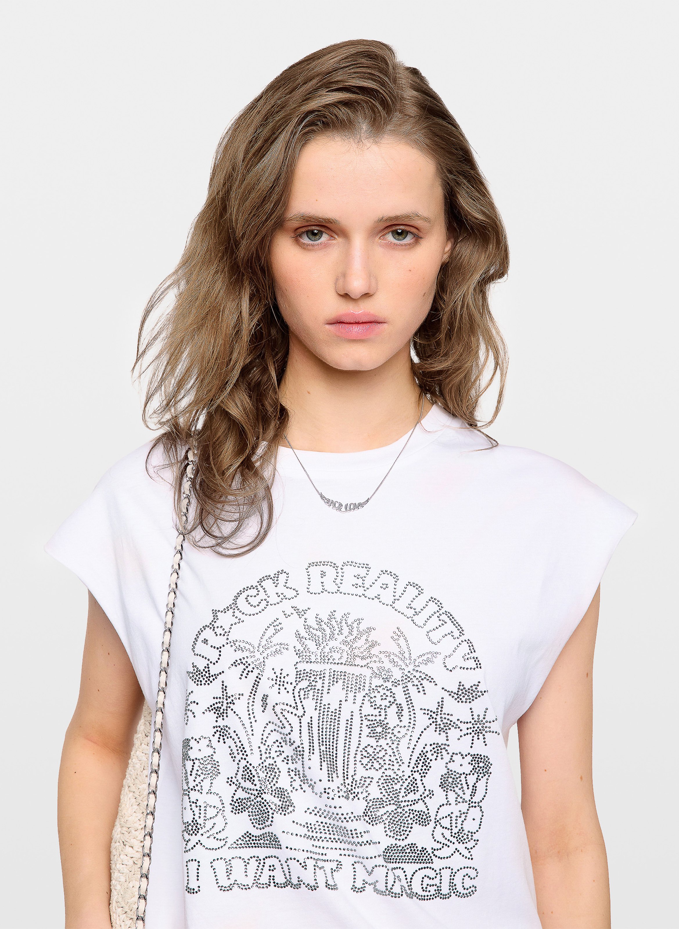 Tee-shirt col rond en coton bio ZADIG&VOLTAIRE Blanc