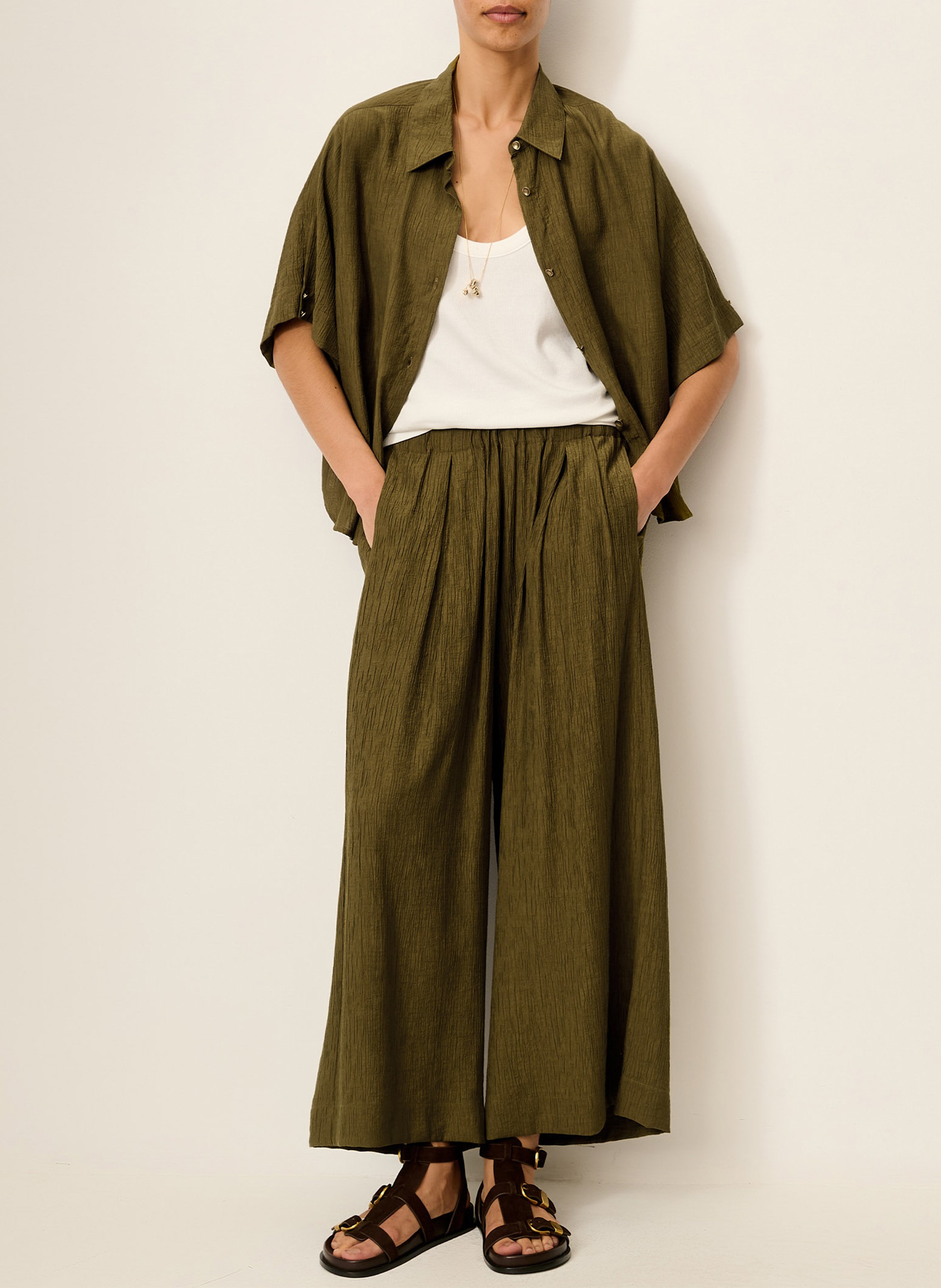 Bedrucktes Hemd mit klassischem Kragen SESSUN Khaki